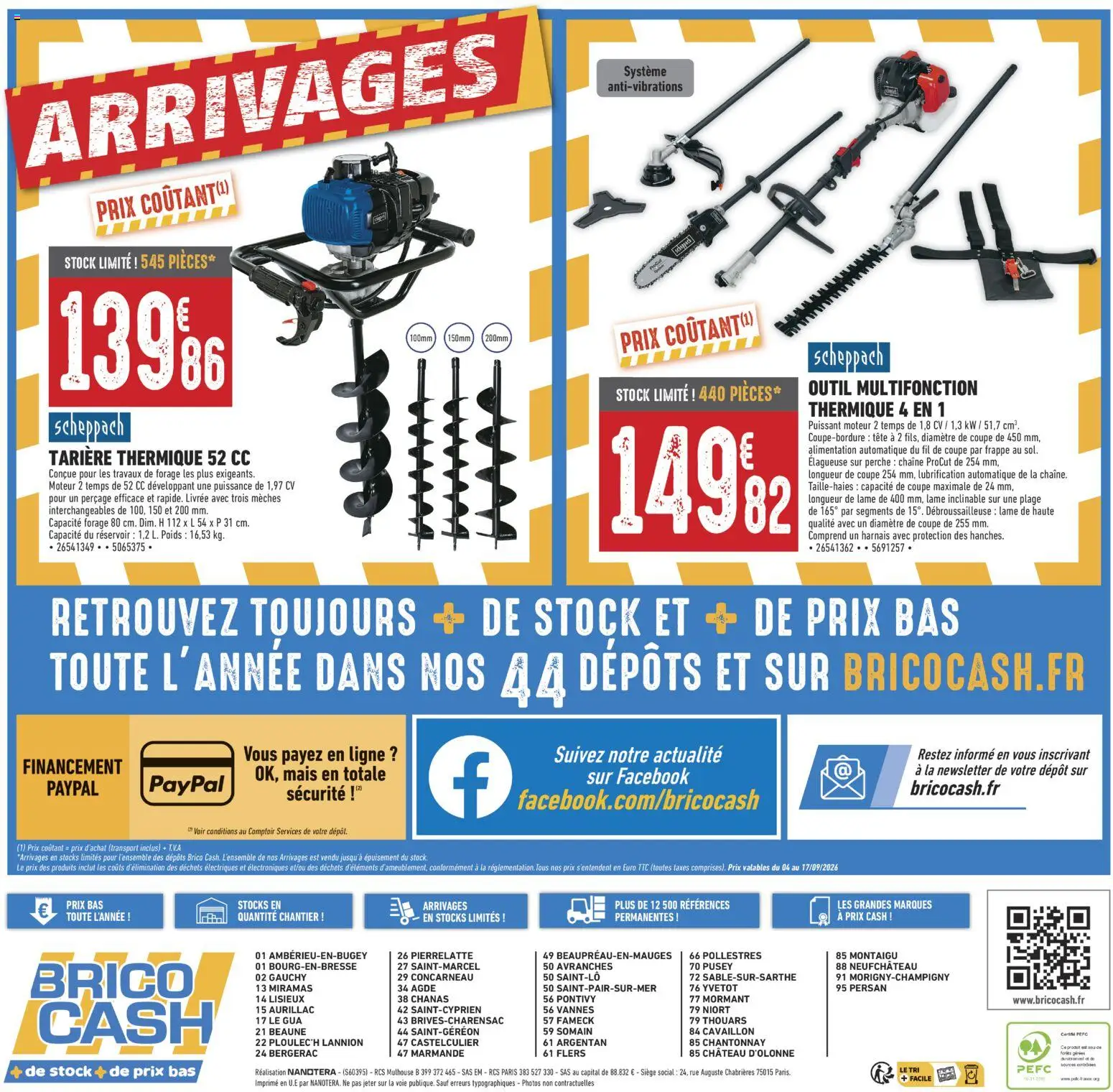 Prévisualisation de Brico Cash catalogue du magasin Brico Cash formulaire valide 04/09/2026 - Alimentation, Débroussailleuse, Mais, Perche, Poids, Élagueuse, Tarière thermique, Élagueuse sur perche
