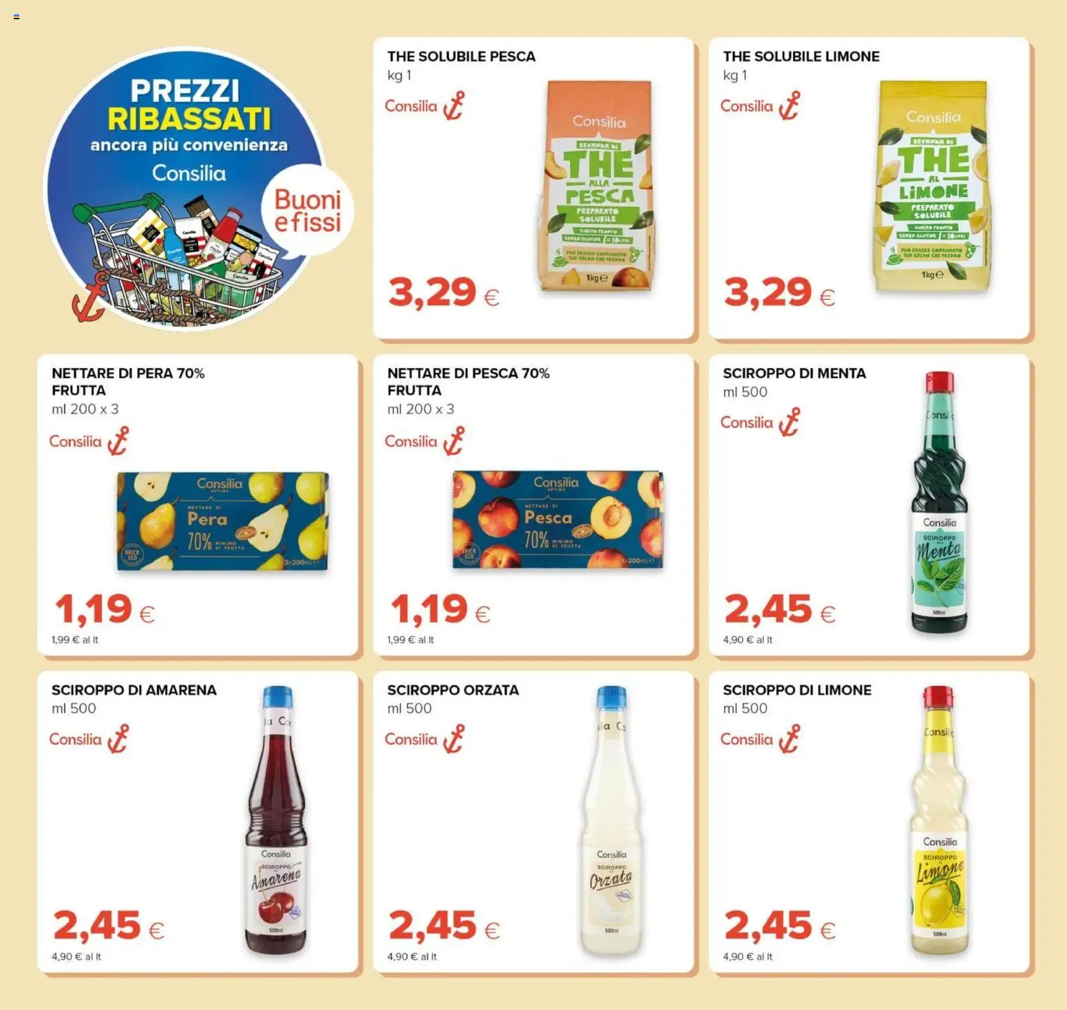 Anteprima dell'opuscolo Oasi volantino Prezzi Ribassati dal negozio Oasi valido da 21/08/2026 - The, Limone, Frutta, Pesca, Pera, Menta, Amarena, Sciroppo
