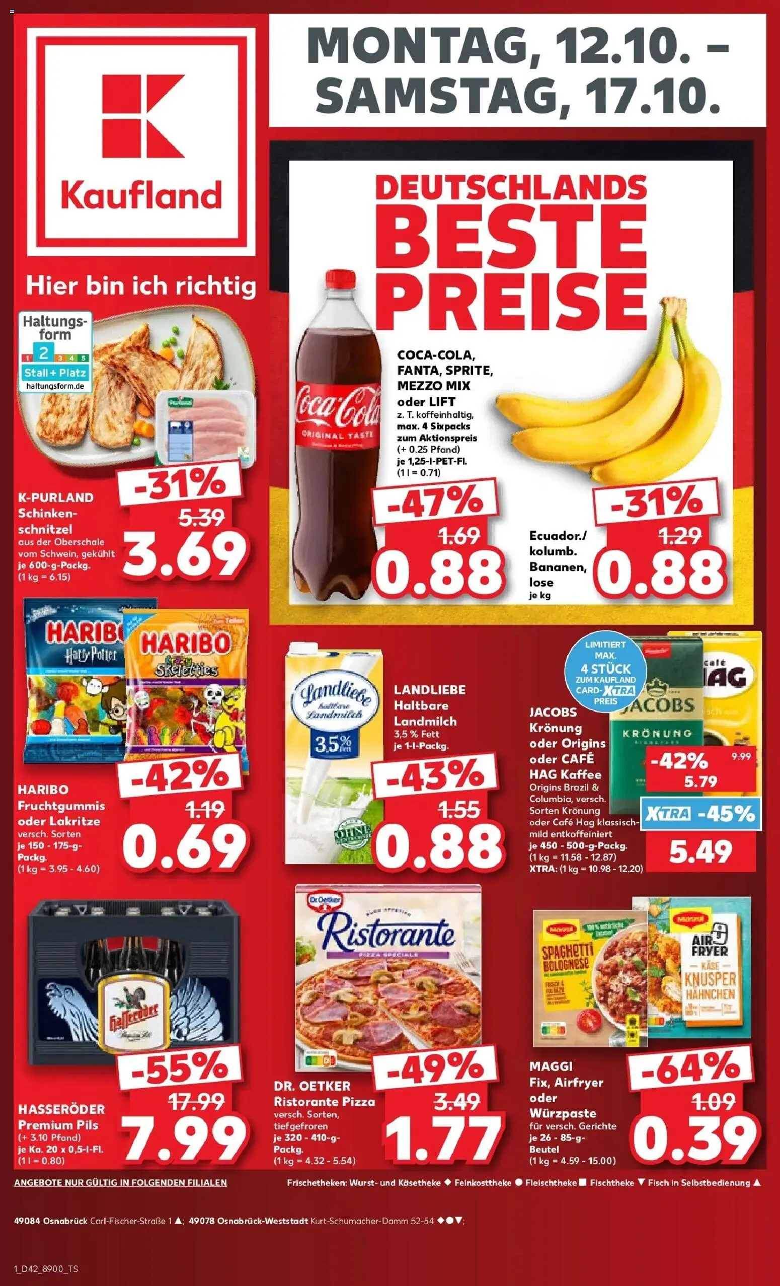 Vorschau von dem Prospekt des Geschäftes Kaufland, gültig ab dem 12.10.2026 - Pizza, Kaffee, Fisch, Spaghetti, Maggi, Schinken, Mezzo mix, Hahnchen