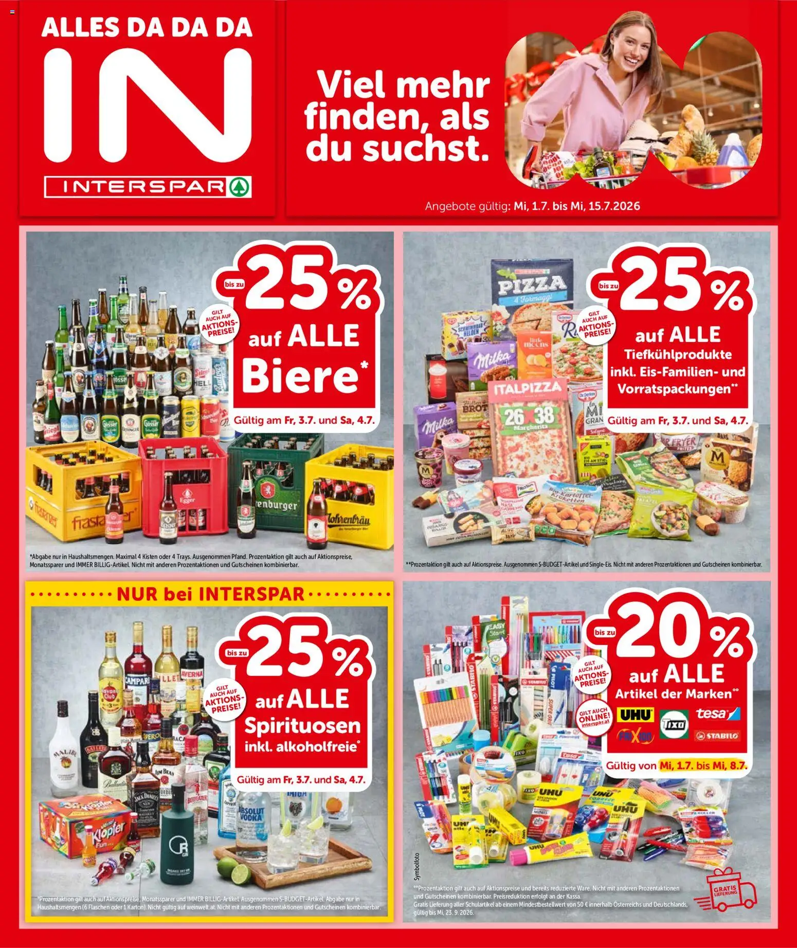 Vorschau der Angebote: Interspar Interspar Flugblatt - Vorarlberg gültig ab 01.07.2026 - Pizza, Campari, Brot