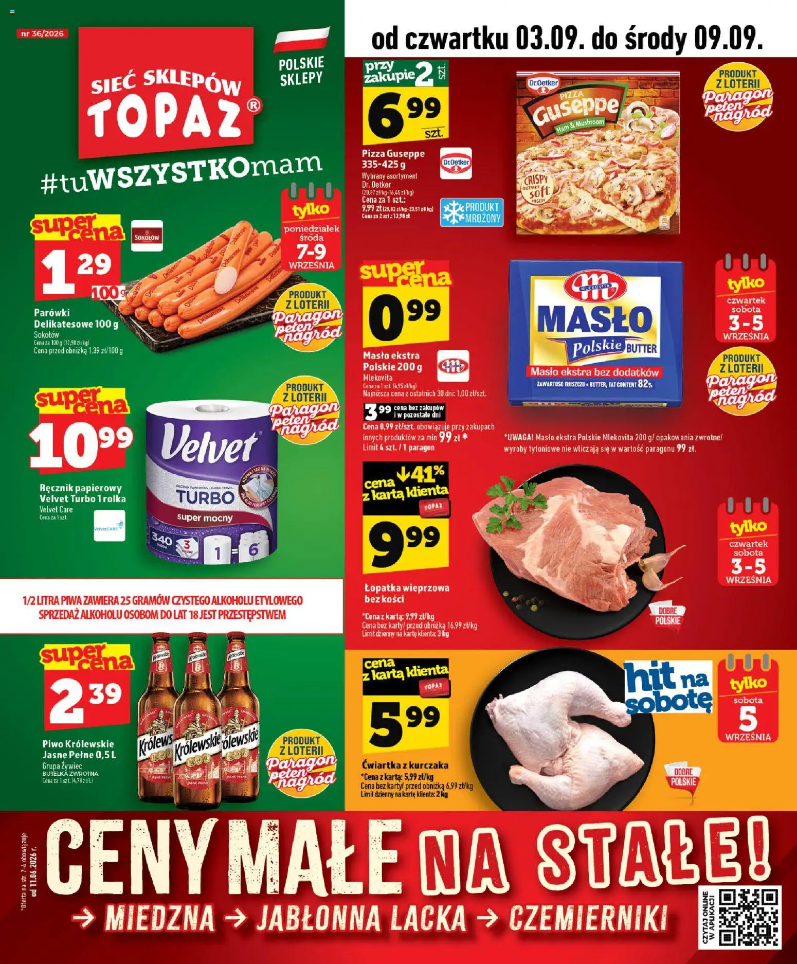 Pogląd gazetki "Topaz gazetka - Ceny małe na stałe" ze sklepu Topaz ważnej od 03.09.2026
