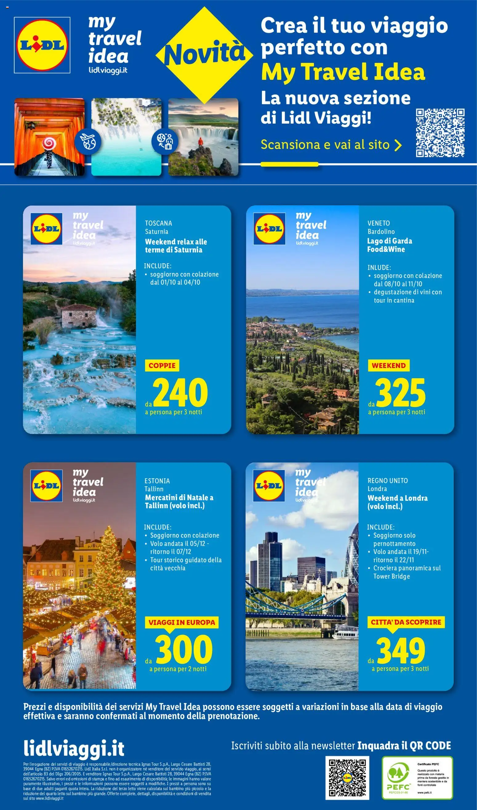 Anteprima dell'opuscolo Lidl volantino Viaggi dal negozio Lidl valido da 07/09/2026 - Stampa, Letto, Data