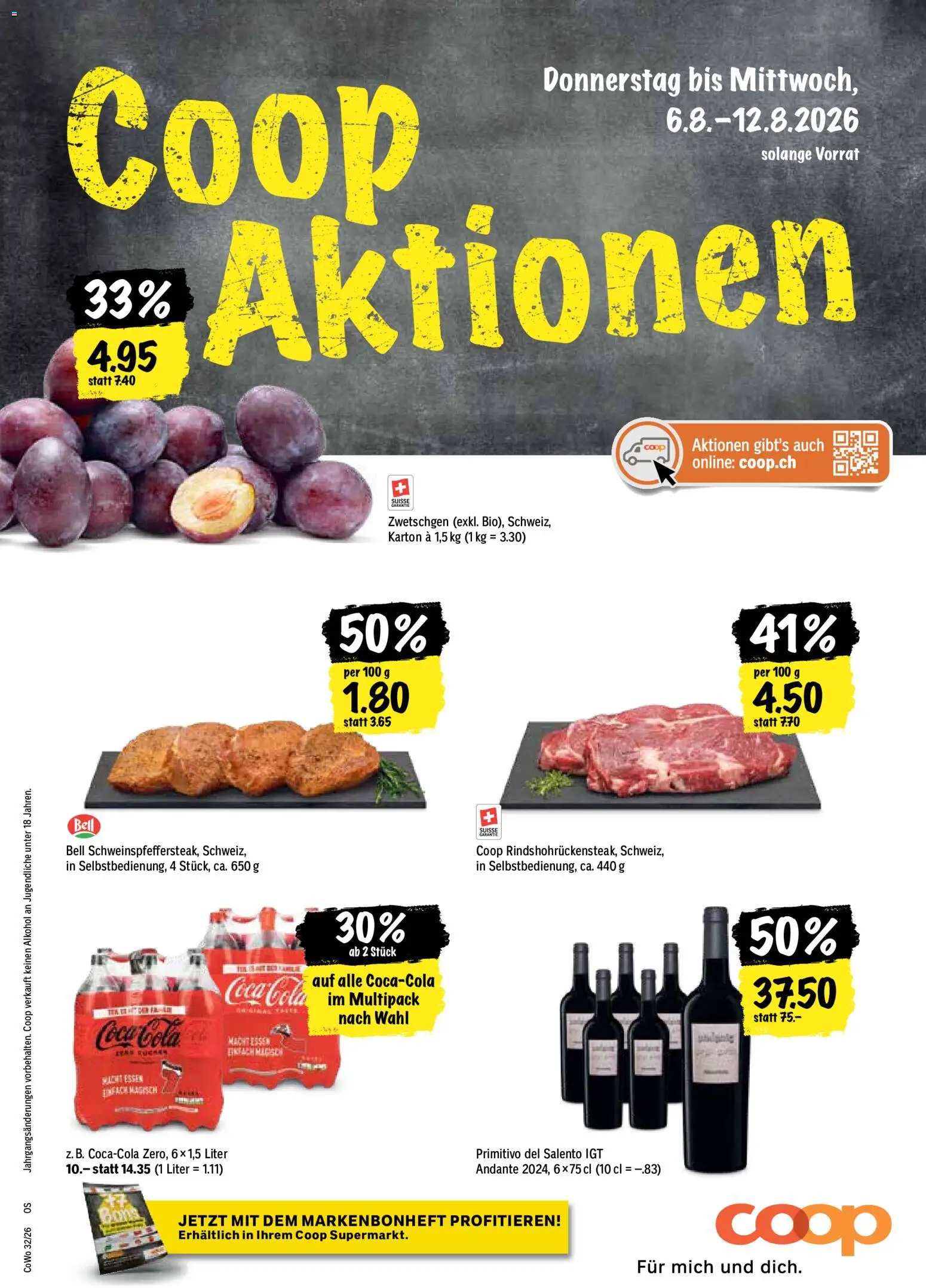 Vorschau des Merkblatts Coop aktionen vom Shop Coop gültig von 06.08.2026 bis 12.08.2026