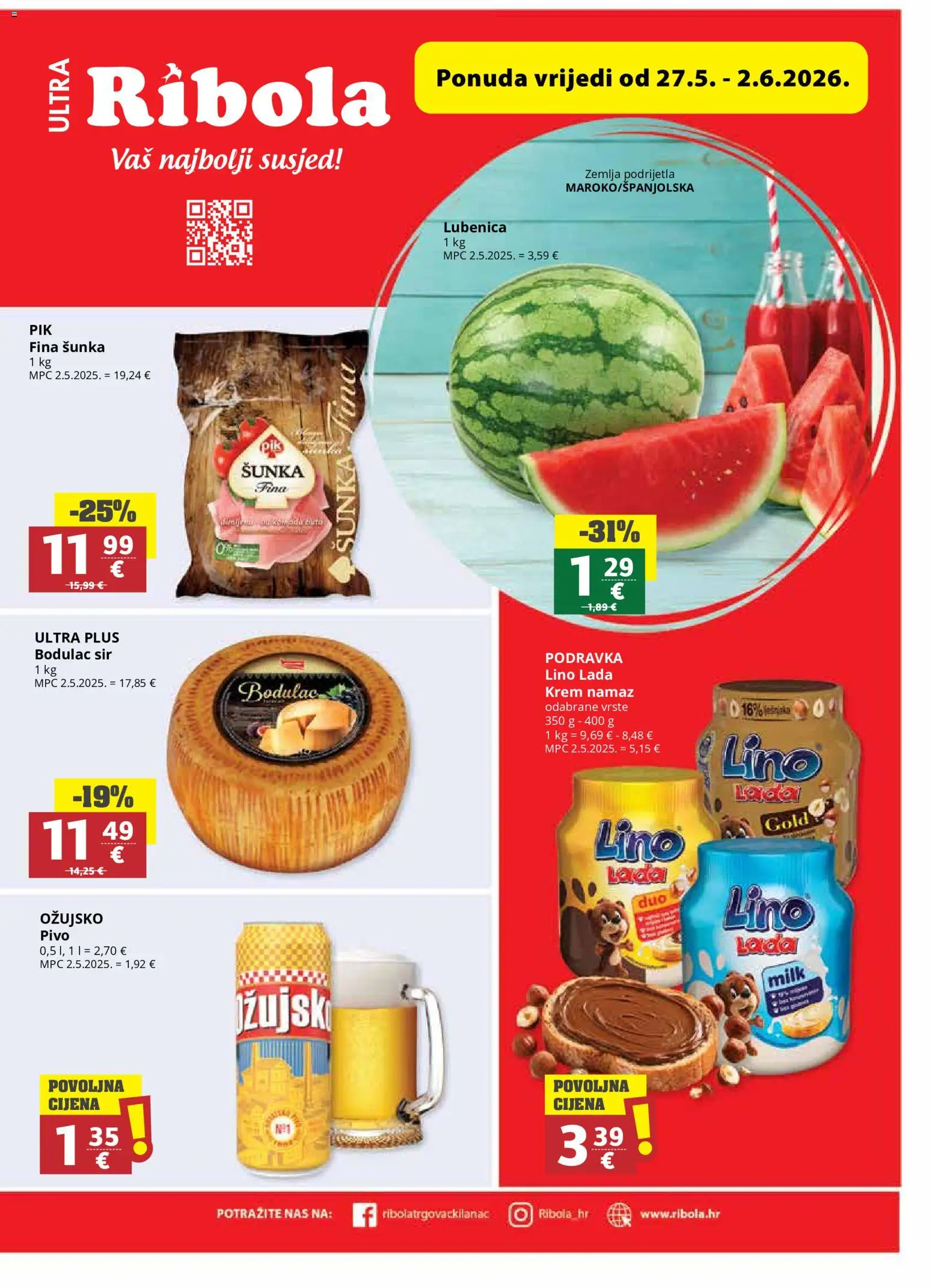 Pregled letka Ribola Katalog trgovine Ribola vrijedi od 27.05.2026