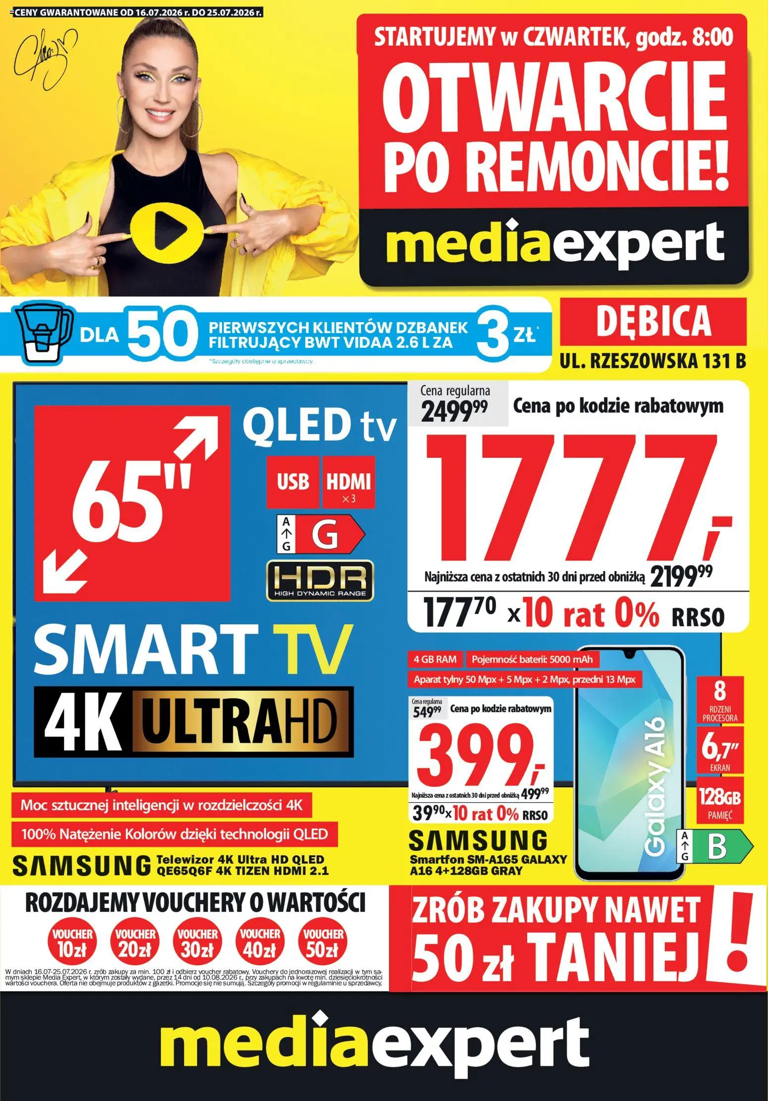 Pogląd gazetki "Mediaexpert promocje - Otwarcie po remoncie Dębica" ze sklepu Mediaexpert ważnej od 16.07.2026