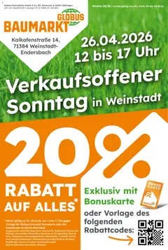 Vorschau von dem Prospekt des Geschäftes Globus Baumarkt, gültig ab dem 27.04.2026