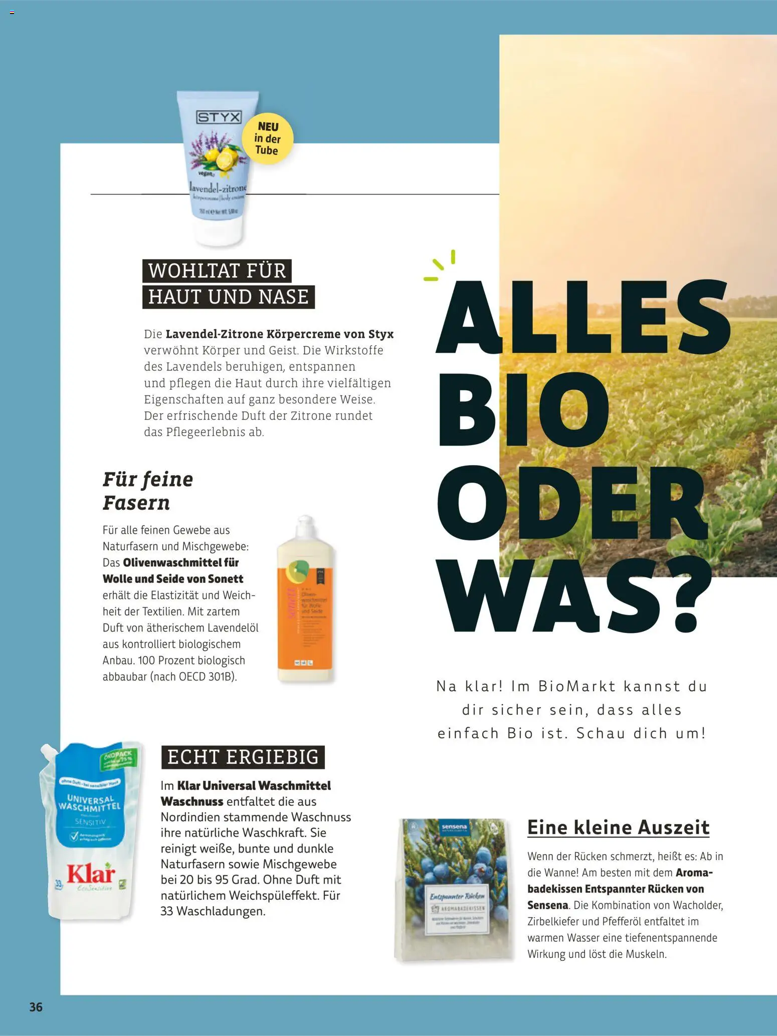 Vorschau von dem Prospekt des Geschäftes BioMarkt, gültig ab dem 26.10.2026 - Wasser, Zitrone, Waschmittel, Duft, Körpercreme