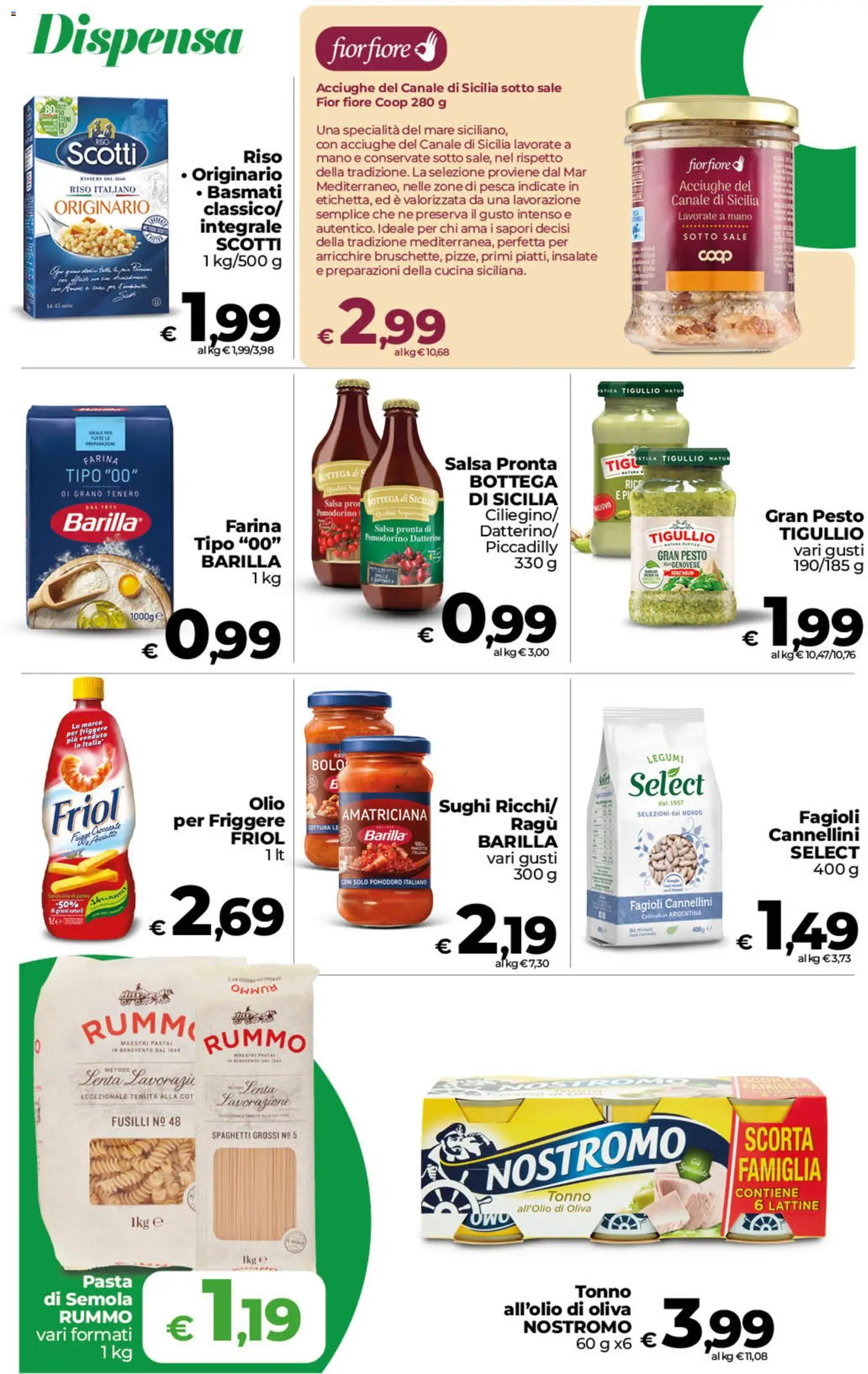 Anteprima dell'opuscolo COOP volantino inCoop Sicilia dal negozio COOP valido da 23/10/2026 - Fagioli, Spaghetti, Sale, Farina, Fusilli, Cannellini, Olio per friggere, Specialità