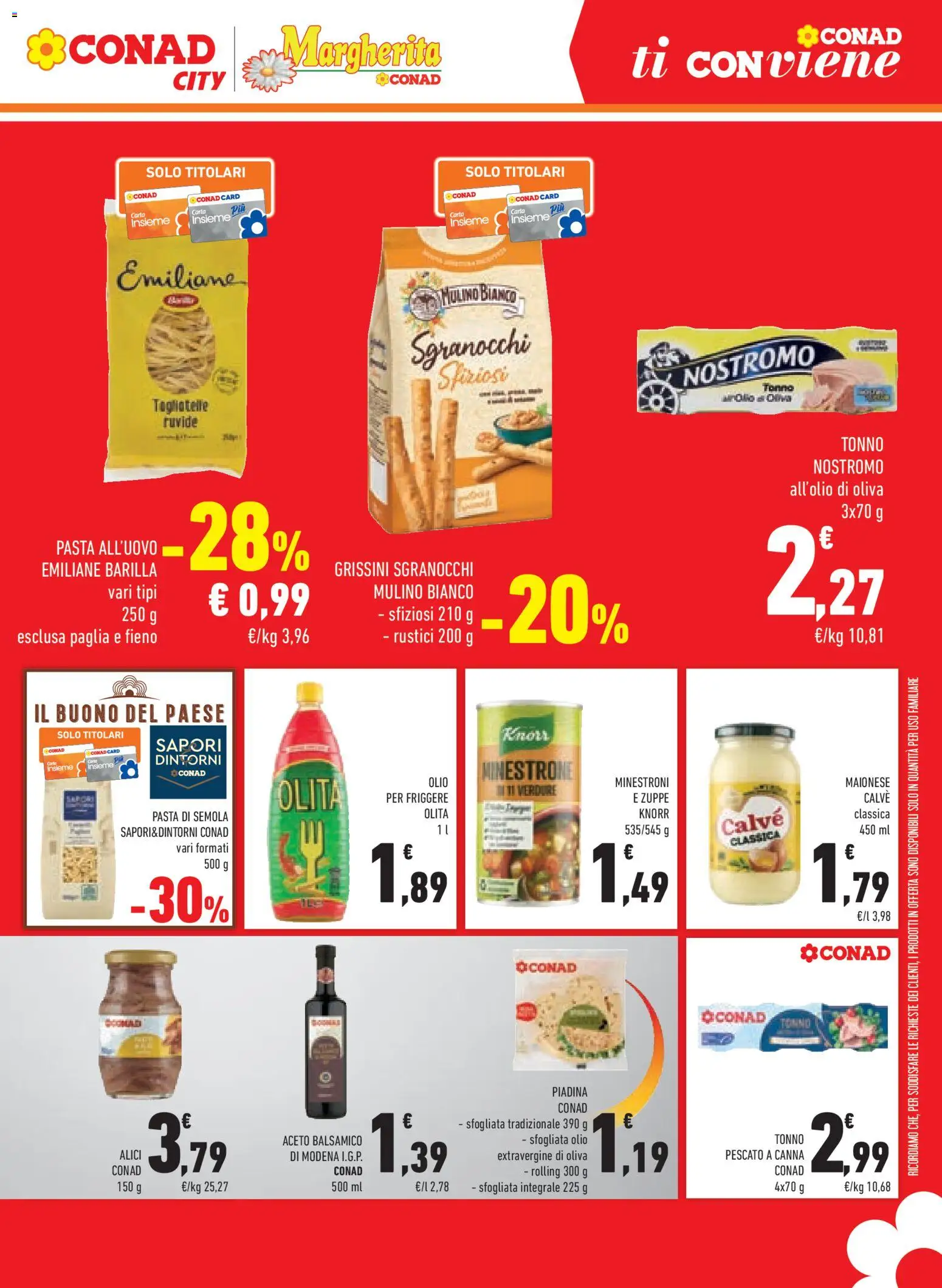 Anteprima dell'opuscolo Conad volantino Margherita Lombardia dal negozio Conad valido da 07/10/2026 - Pasta, Piadina, Tagliatelle, Olio, Barilla, Semola, Grissini, Zuppe