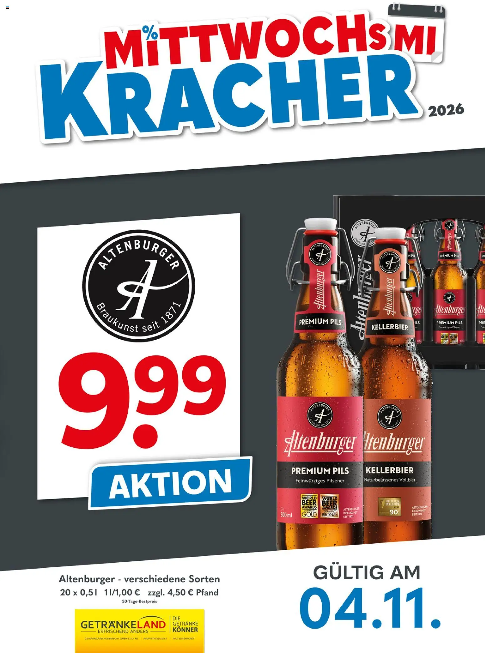Vorschau von dem Prospekt des Geschäftes Getränkeland, gültig ab dem 04.11.2026 - Pils