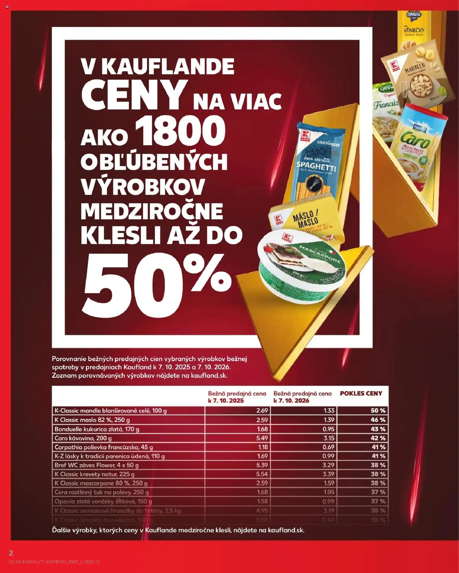 Náhľad Kaufland letáku platného od 08.10.2026 - Maslo, Wc, Mascarpone, Krevety, Kukurica, Hranolky, Caro, Venčeky
