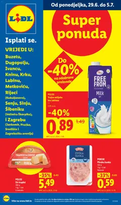 Pregled letka Lidl Super ponuda trgovine Lidl vrijedi od 29.06.2026