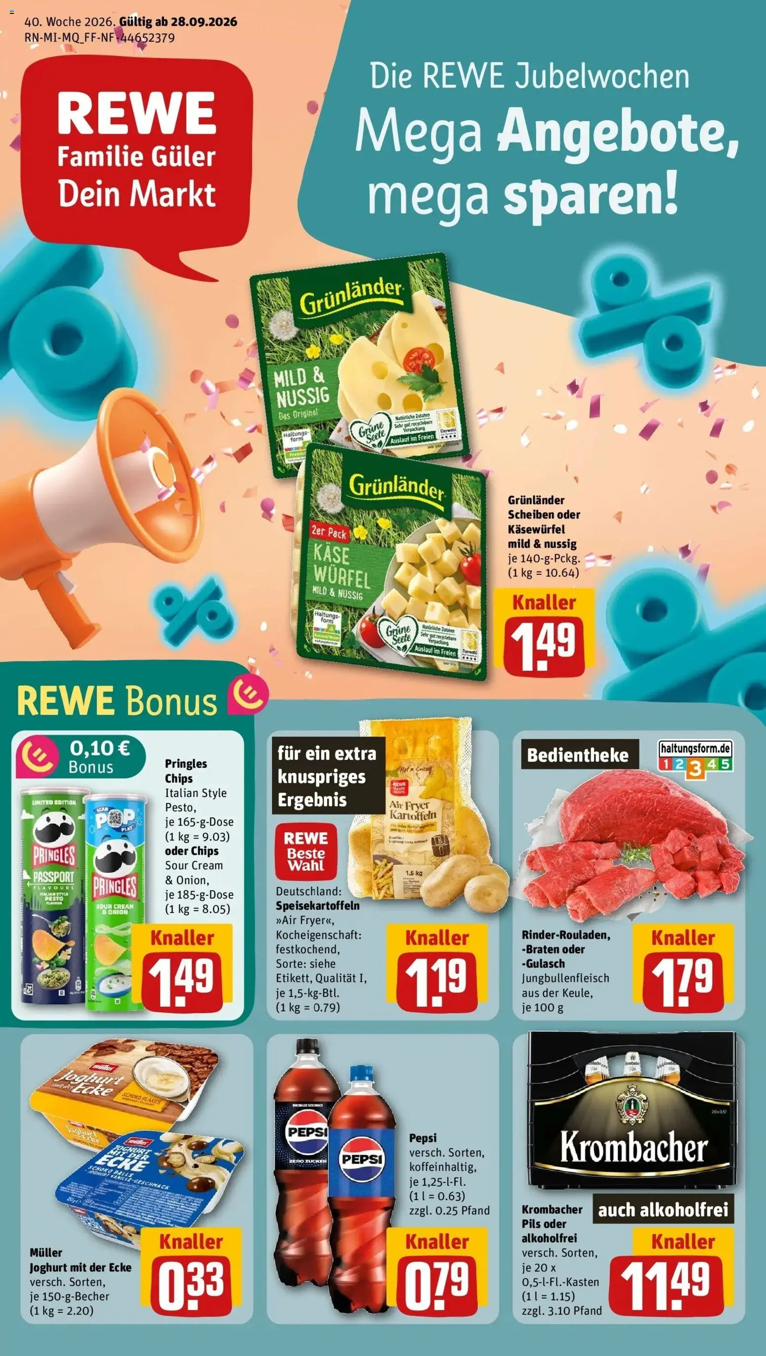 Vorschau von dem Prospekt des Geschäftes Rewe, gültig ab dem 28.09.2026