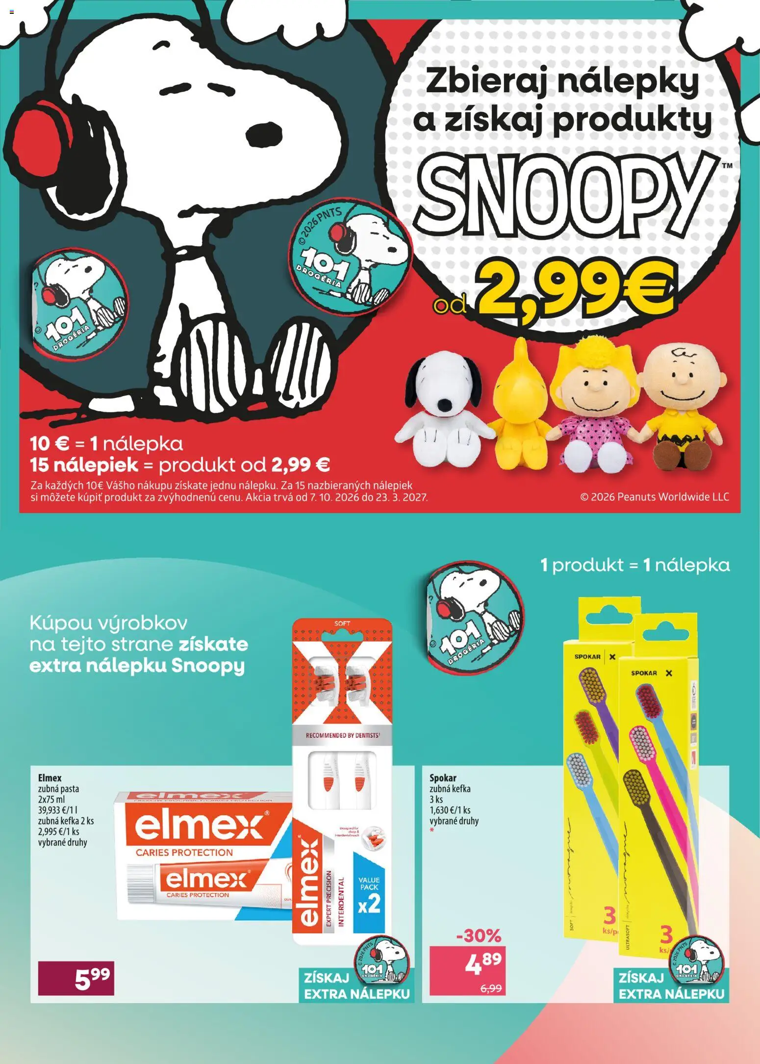 Náhľad 101 drogerie letáku platného od 21.10.2026 - Zubná pasta, Zubná kefka