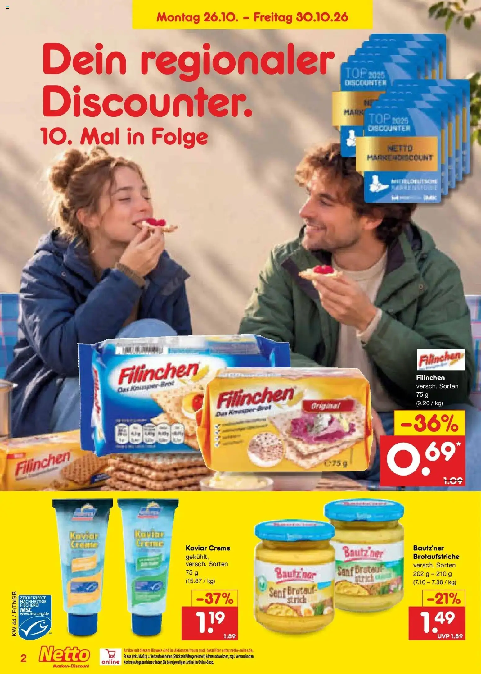 Vorschau von dem Prospekt des Geschäftes Netto Marken-Discount, gültig ab dem 26.10.2026