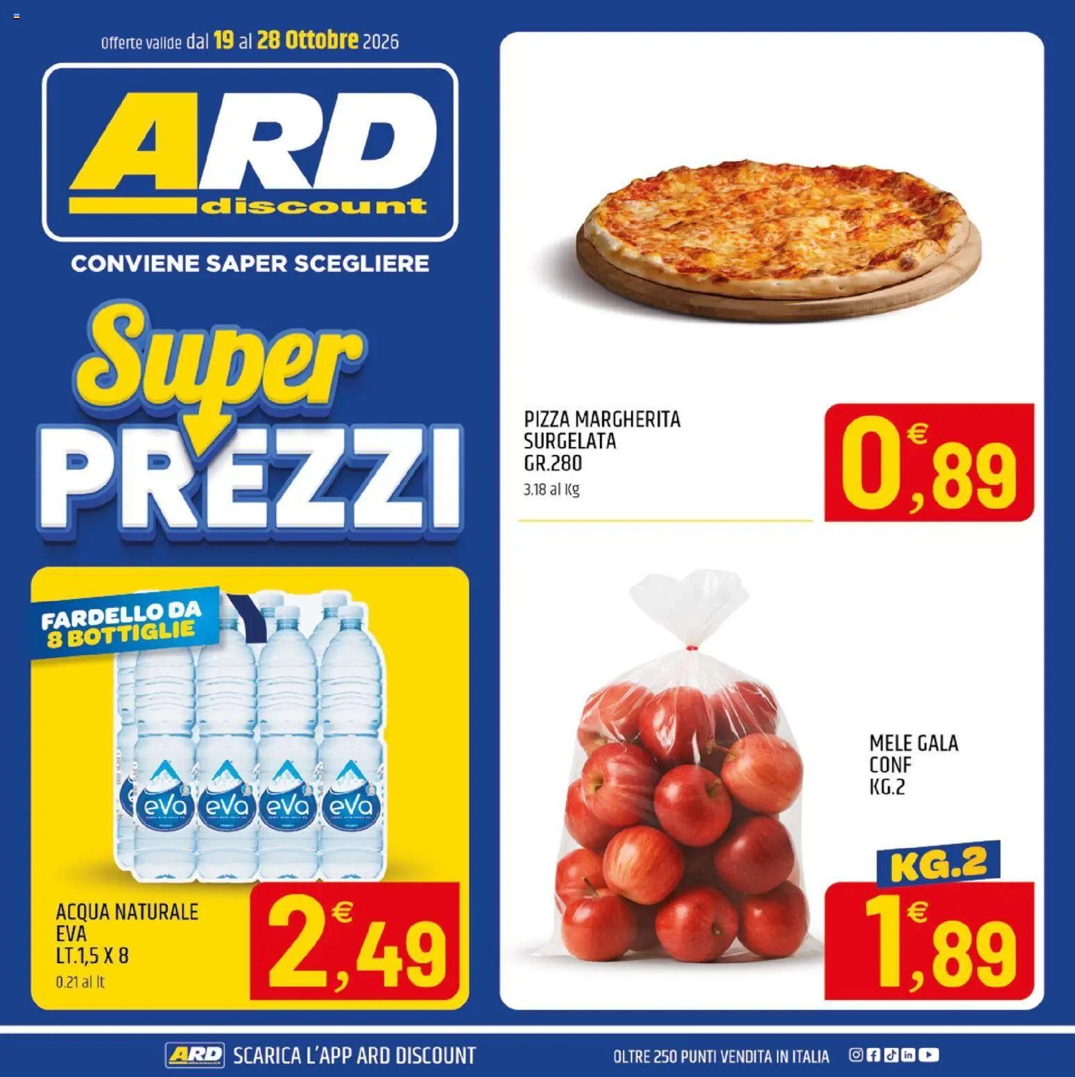 Anteprima dell'opuscolo ARD Discount volantino Sardegna dal negozio ARD Discount valido da 19/10/2026 - Pizza, Acqua, Mele, Acqua naturale