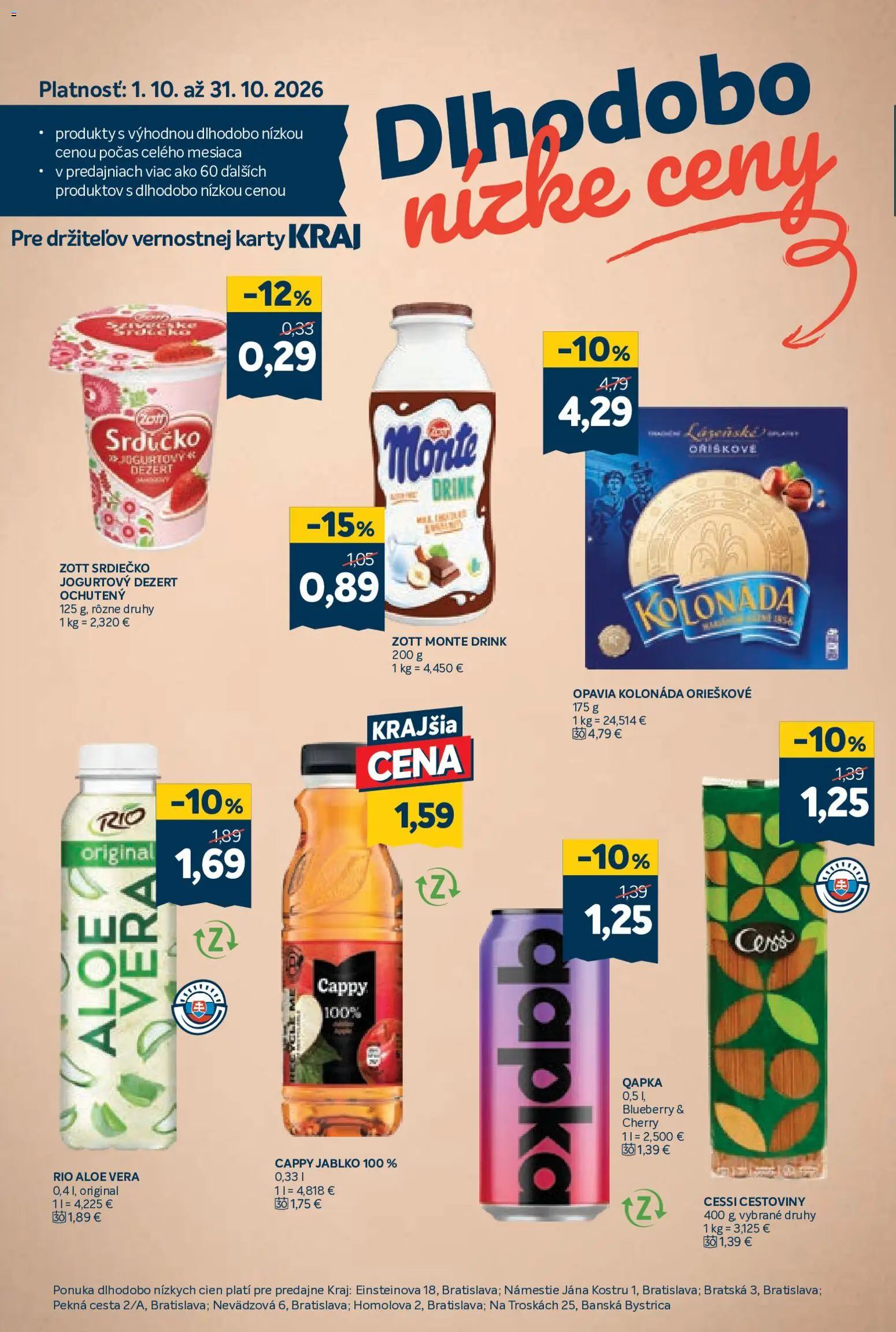 Náhľad Kraj letáku platného od 29.10.2026 - Cestoviny, Aloe Vera, Dezert