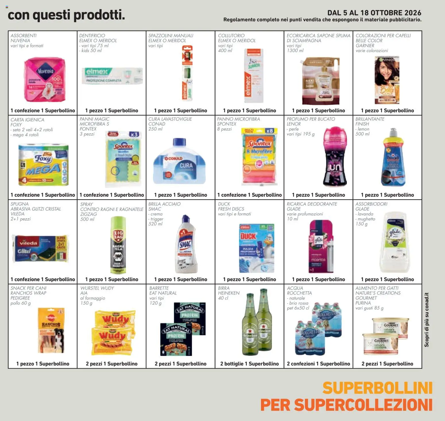 Anteprima dell'opuscolo Conad volantino Superstore Lombardia dal negozio Conad valido da 07/10/2026 - Crema, Pollo, Formaggio, Wurstel, Lavanda, Profumo, Sapone, Panni