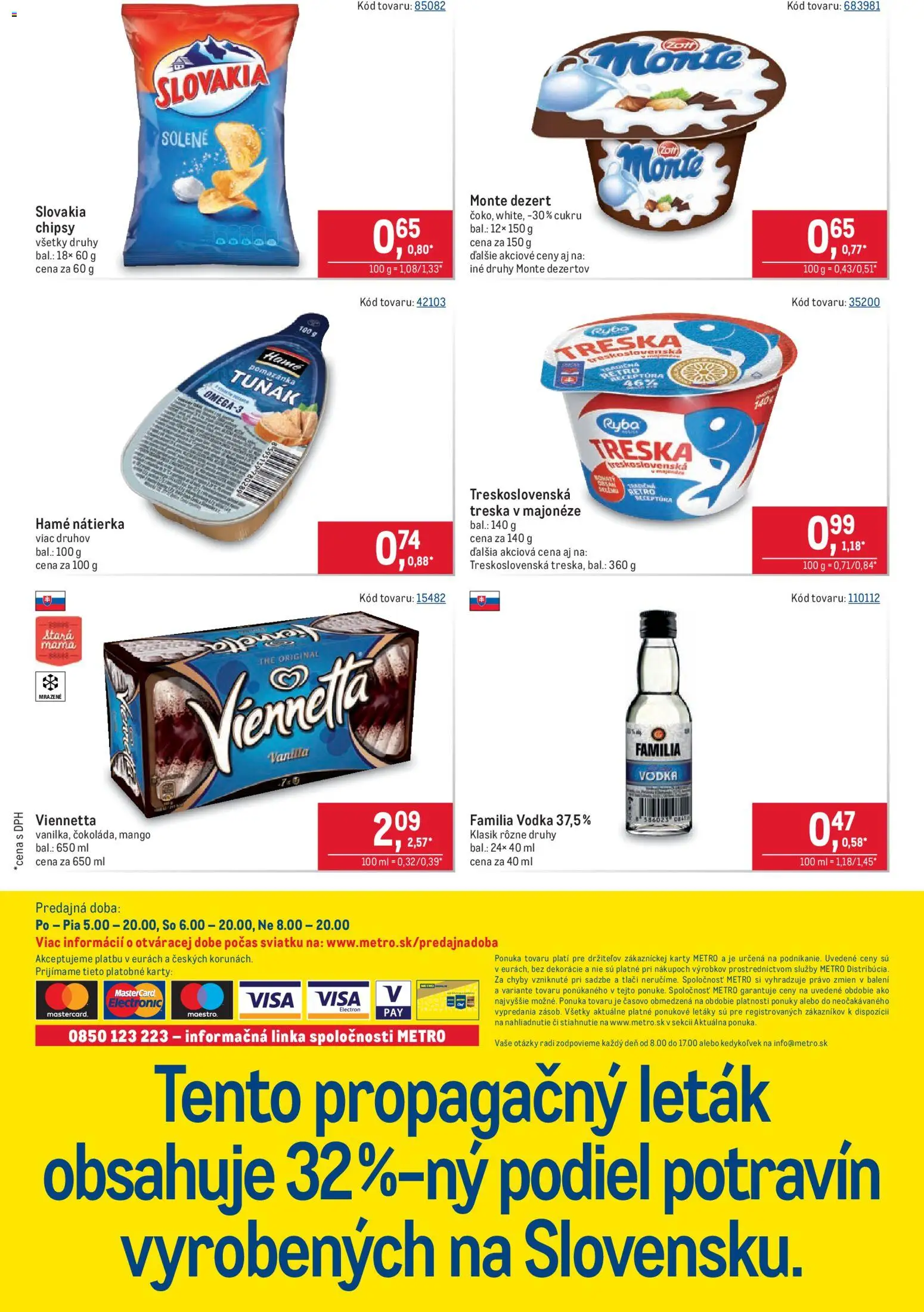 Náhľad Metro letáku platného od 09.09.2026 - Mango, Ryba, Vodka, Treska, Dezert, Chipsy, Nátierka