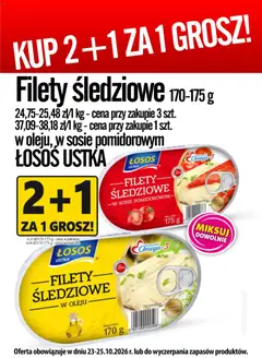 Pogląd gazetki "Prim Market promocja - Filety Śledziowe Łosoś Ustka" ze sklepu Prim Market ważnej od 23.10.2026