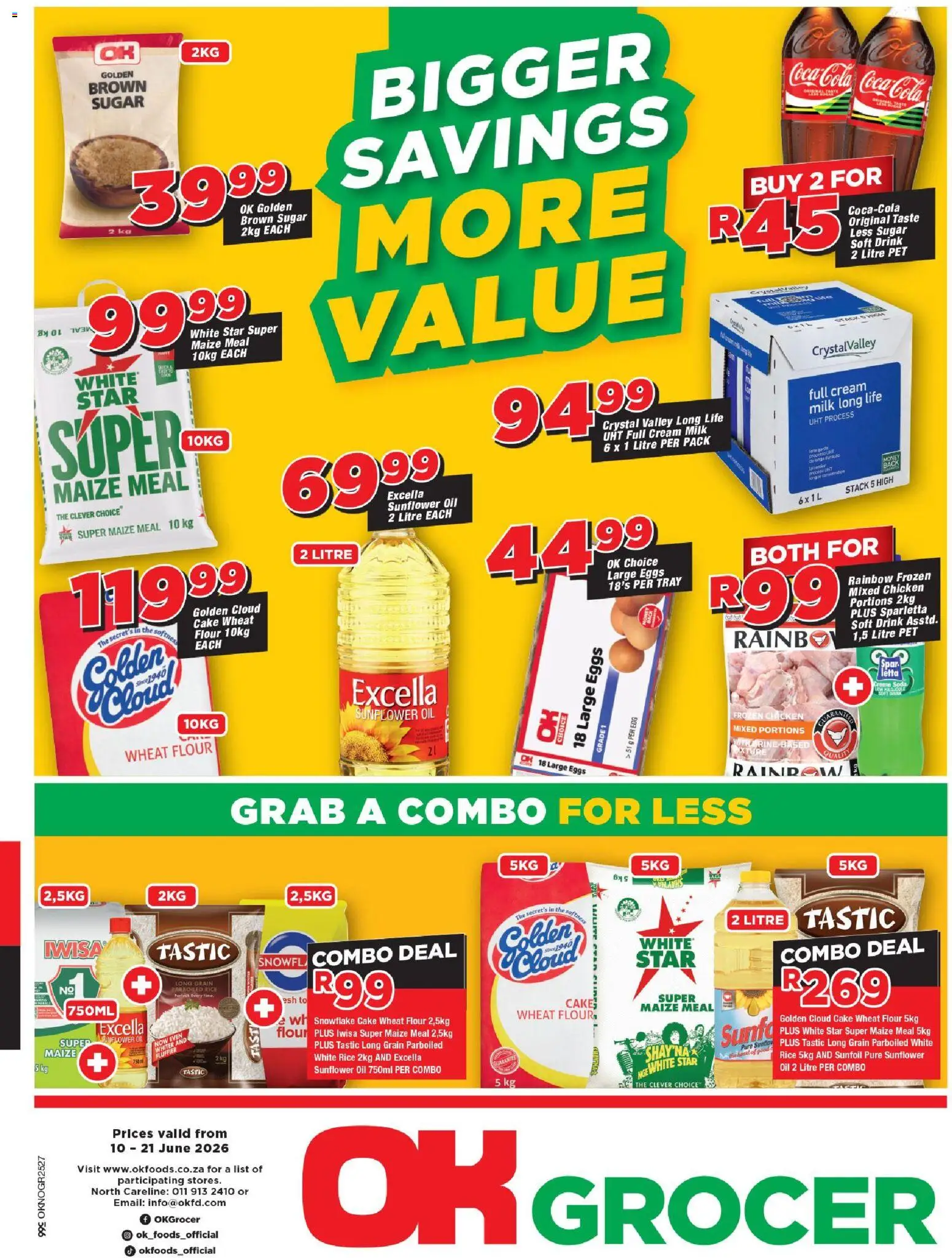 Preview of OK Foods flyer valid from 10/06/2026 - Cake, Eggs, Oil, Rice, Cream, Flour, Maize meal, Tray