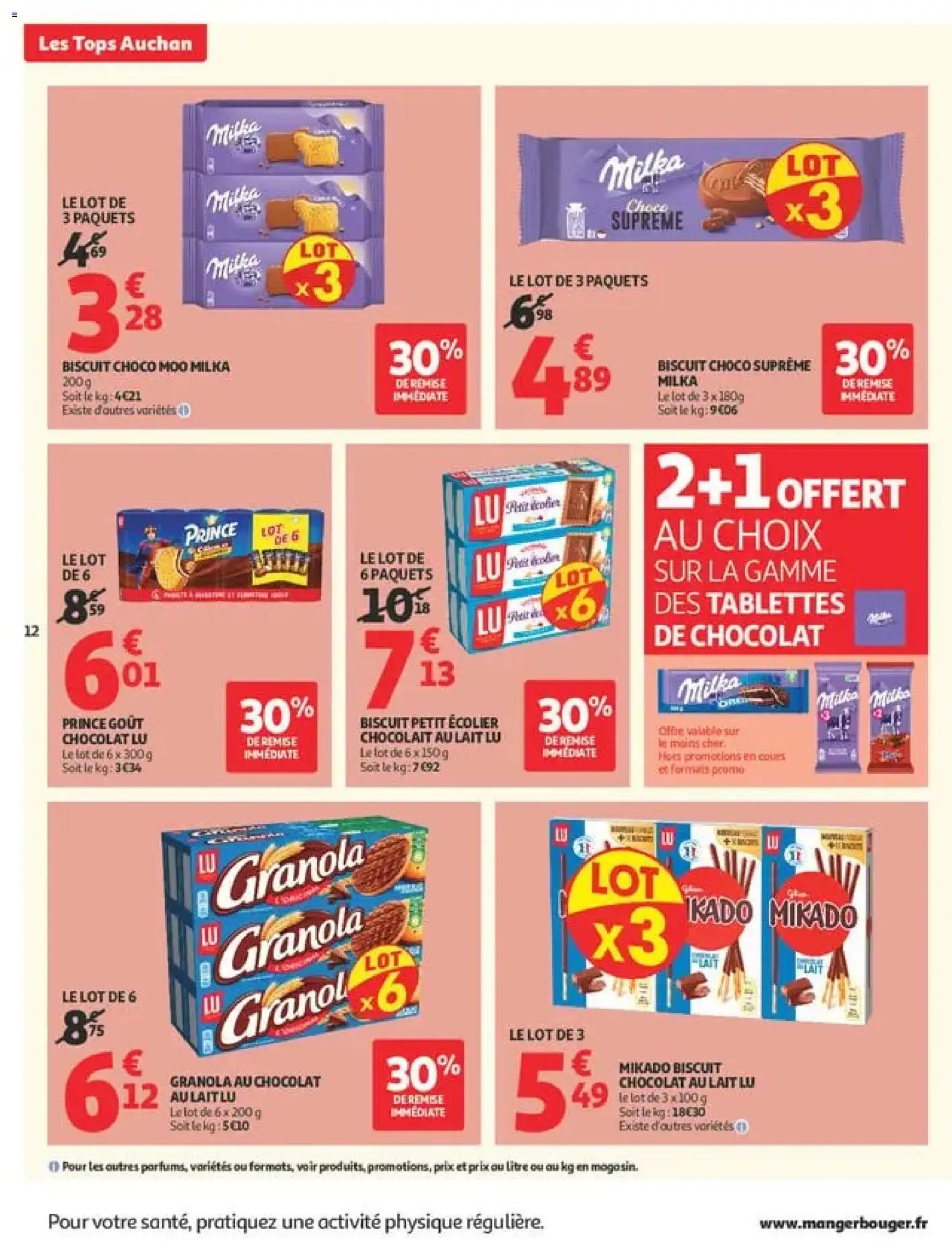 Prévisualisation de Auchan Tops rentrée supers du magasin Auchan formulaire valide 01/09/2026 - Chocolat, Lait, Mikado, Biscuits, Granola, Tablettes de chocolat, Petit écolier, Chocolat au lait