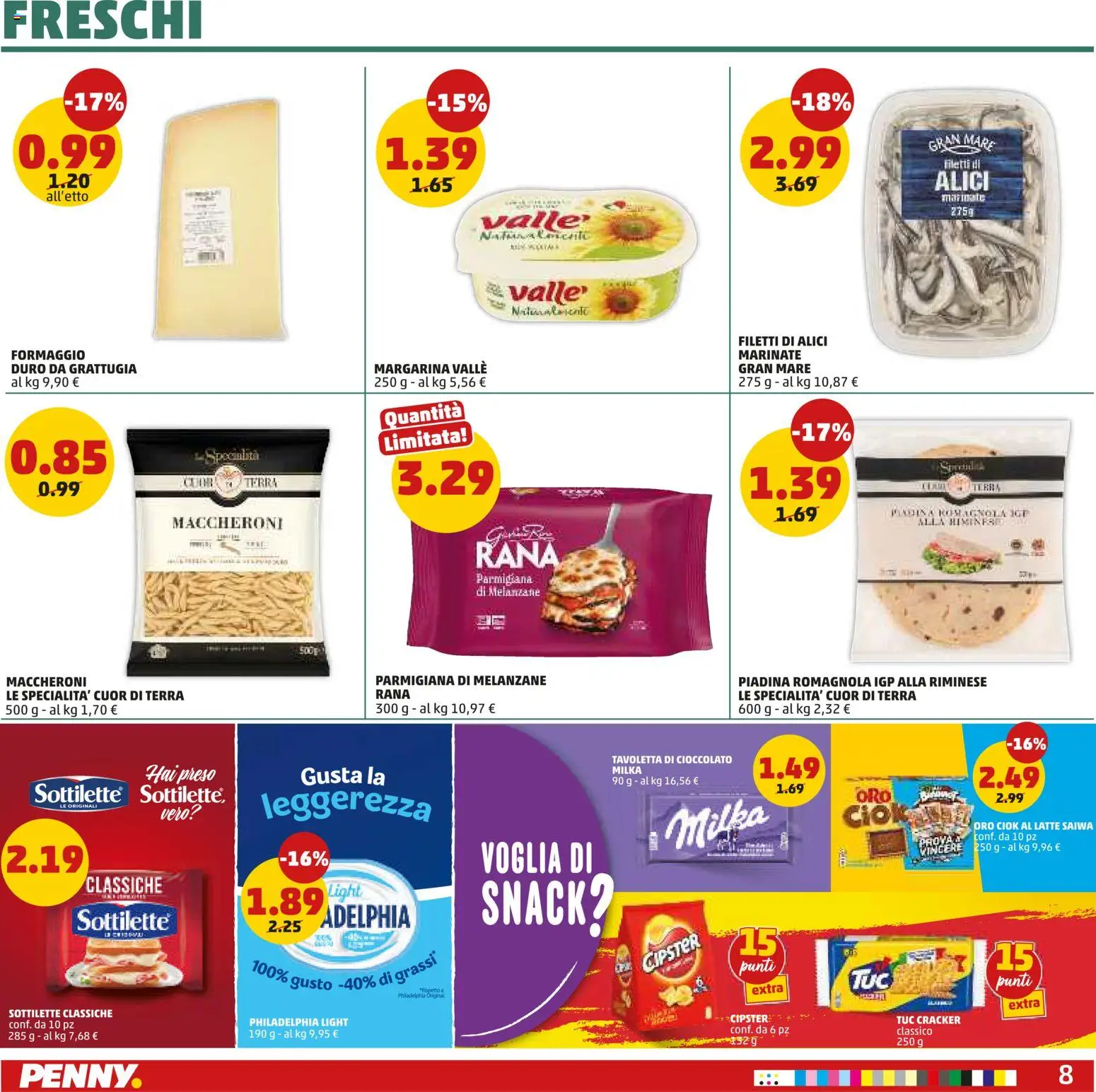 Anteprima dell'opuscolo PENNY volantino dal negozio PENNY valido da 10/09/2026 - Piadina, Latte, Cioccolato, Formaggio, Cracker, Margarina, Grattugia, Formaggio duro
