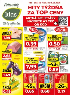 Náhľad Klas letáku platného od 10.08.2026