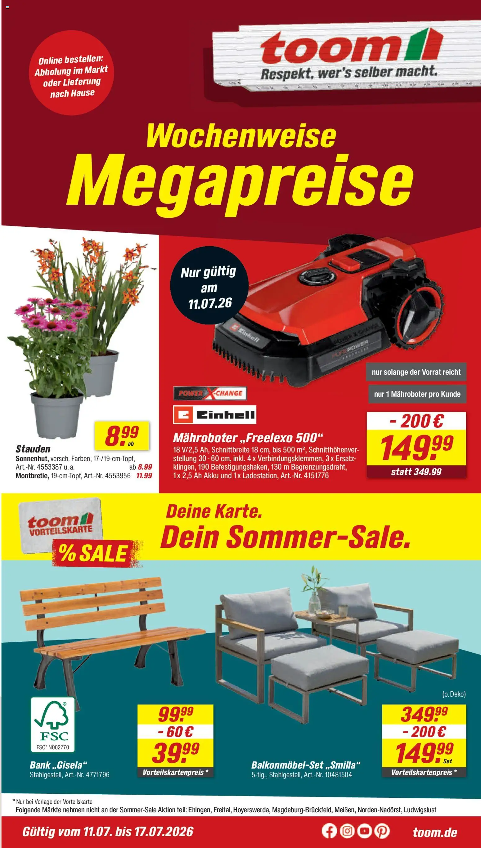 Vorschau von dem Prospekt des Geschäftes Toom Baumarkt, gültig ab dem 11.07.2026
