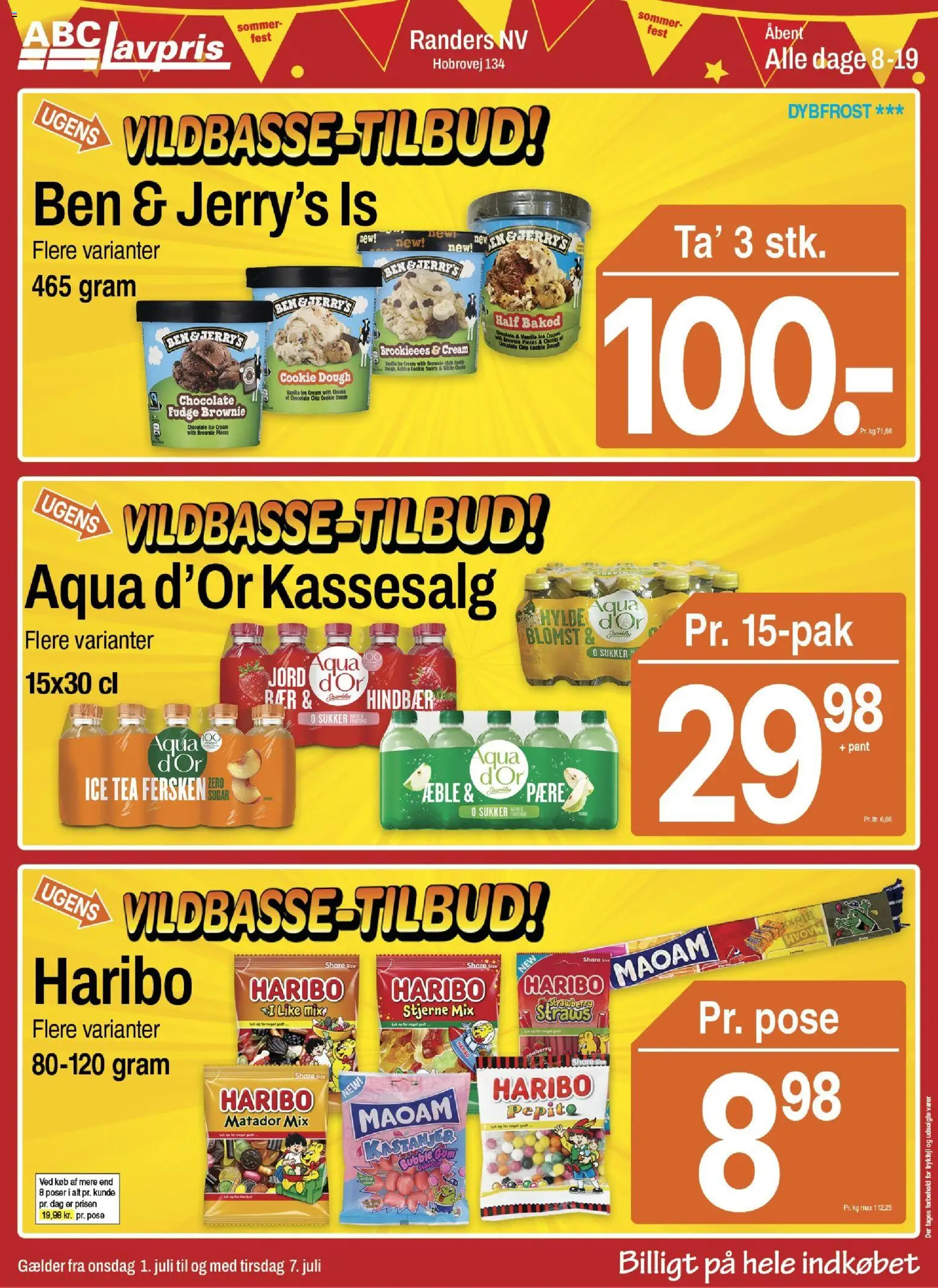 Eksempel på tilbudsavis Abc Lavpris - Tilbudsavis uge 27 fra butik Abc Lavpris gyldig fra 01/07/2026 - Is, Hylde, Hindbær, Sukker