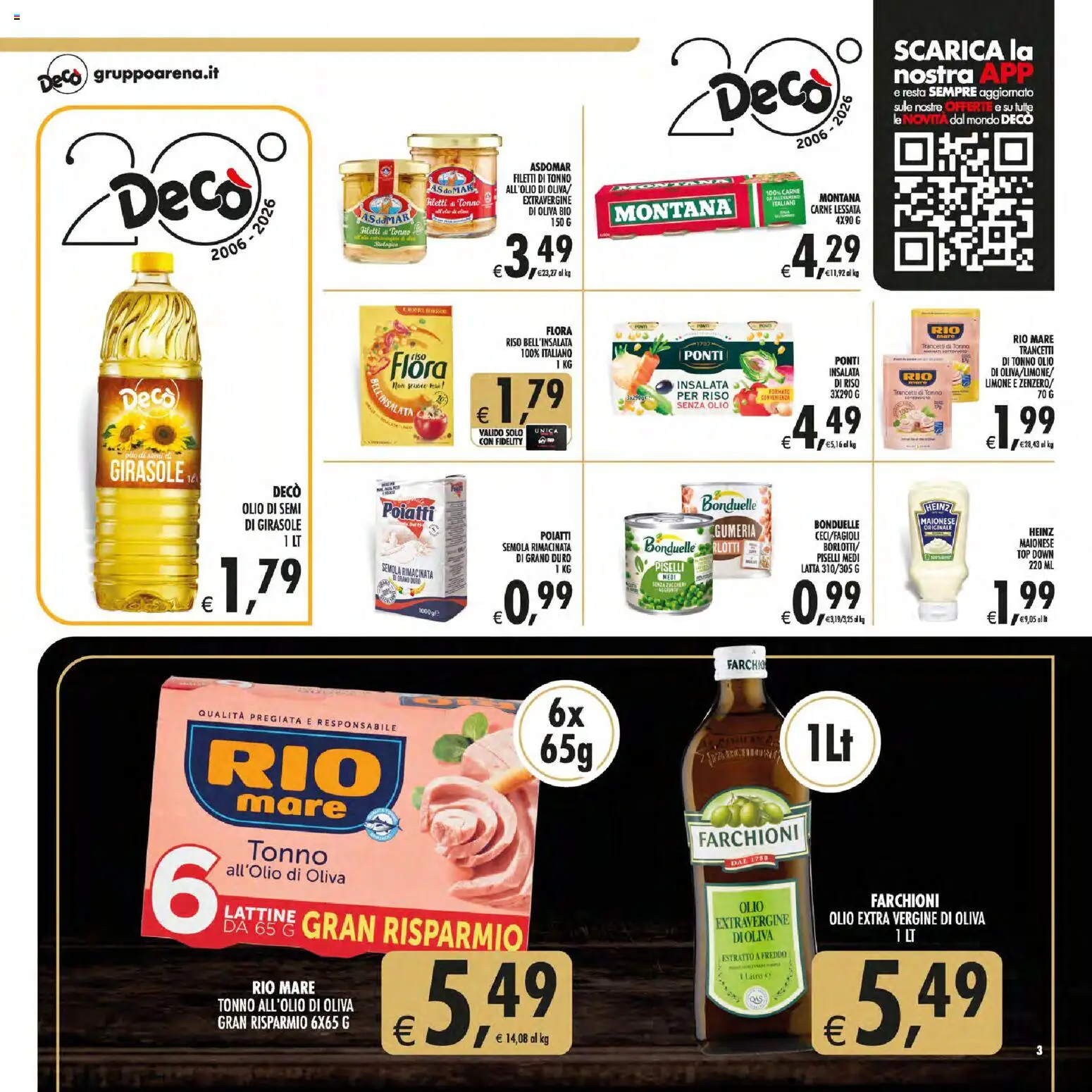 Anteprima dell'opuscolo Decò volantino Gourmet Sicilia dal negozio Decò valido da 01/09/2026 - Insalata, Piselli, Top, Tonno, Riso, Maionese, Semola, Olio extra vergine