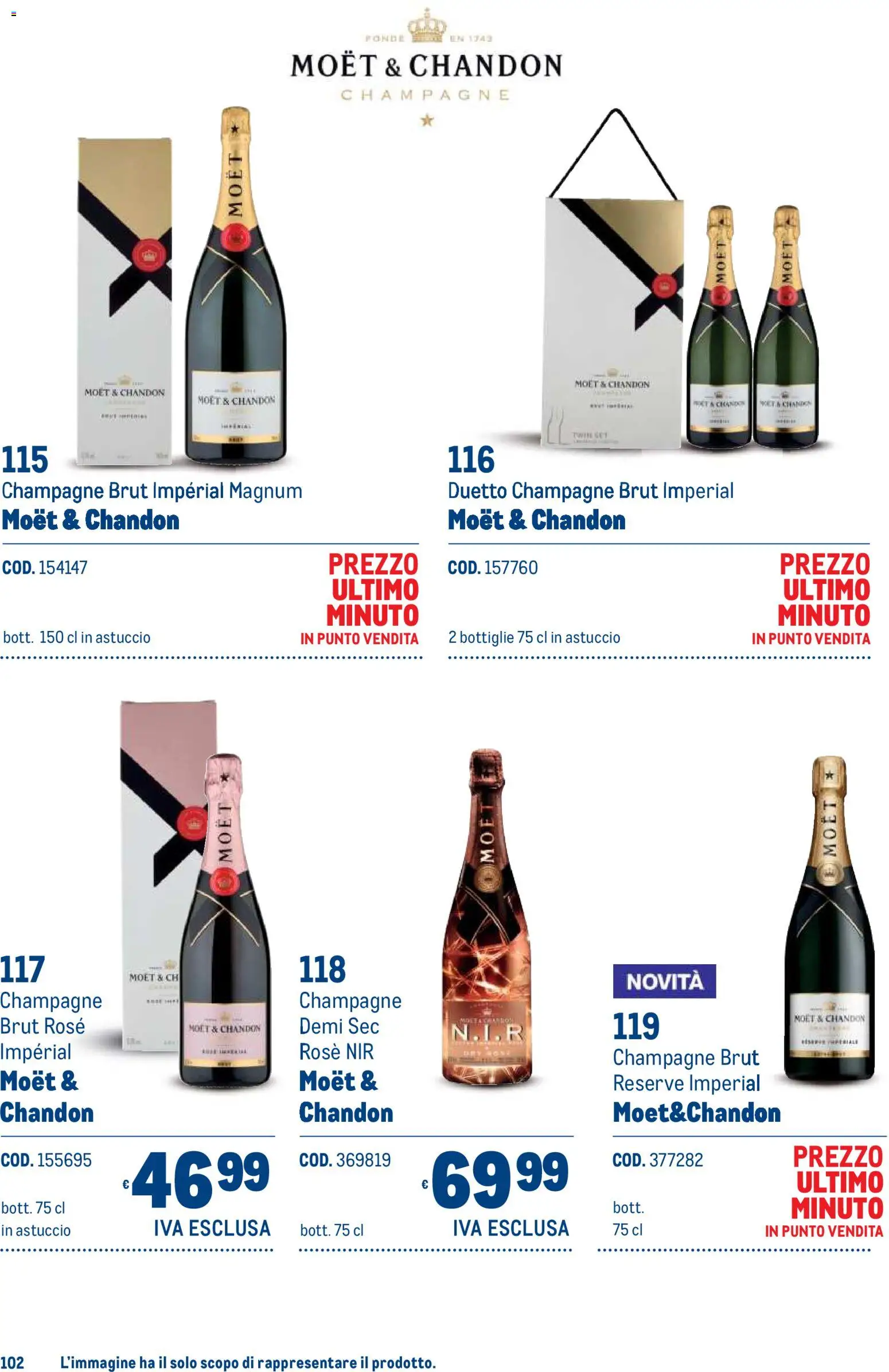 Anteprima dell'opuscolo Metro volantino Regalistica Natale dal negozio Metro valido da 19/10/2026 - Champagne, Magnum, Astuccio, Moet