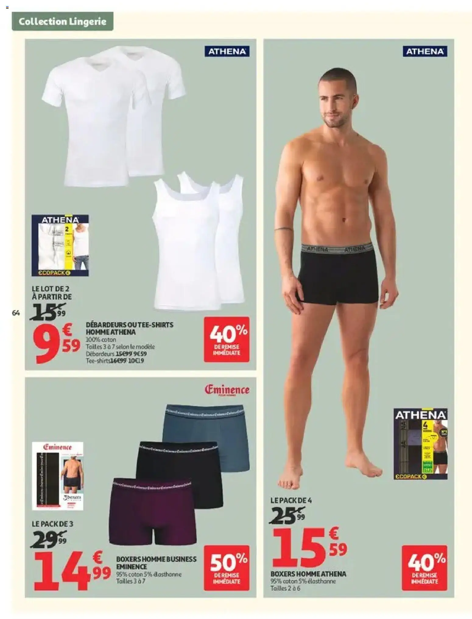 Prévisualisation de Auchan Ménage rentrée hypers du magasin Auchan formulaire valide 08/09/2026 - Boxers, Boxers homme, Coton