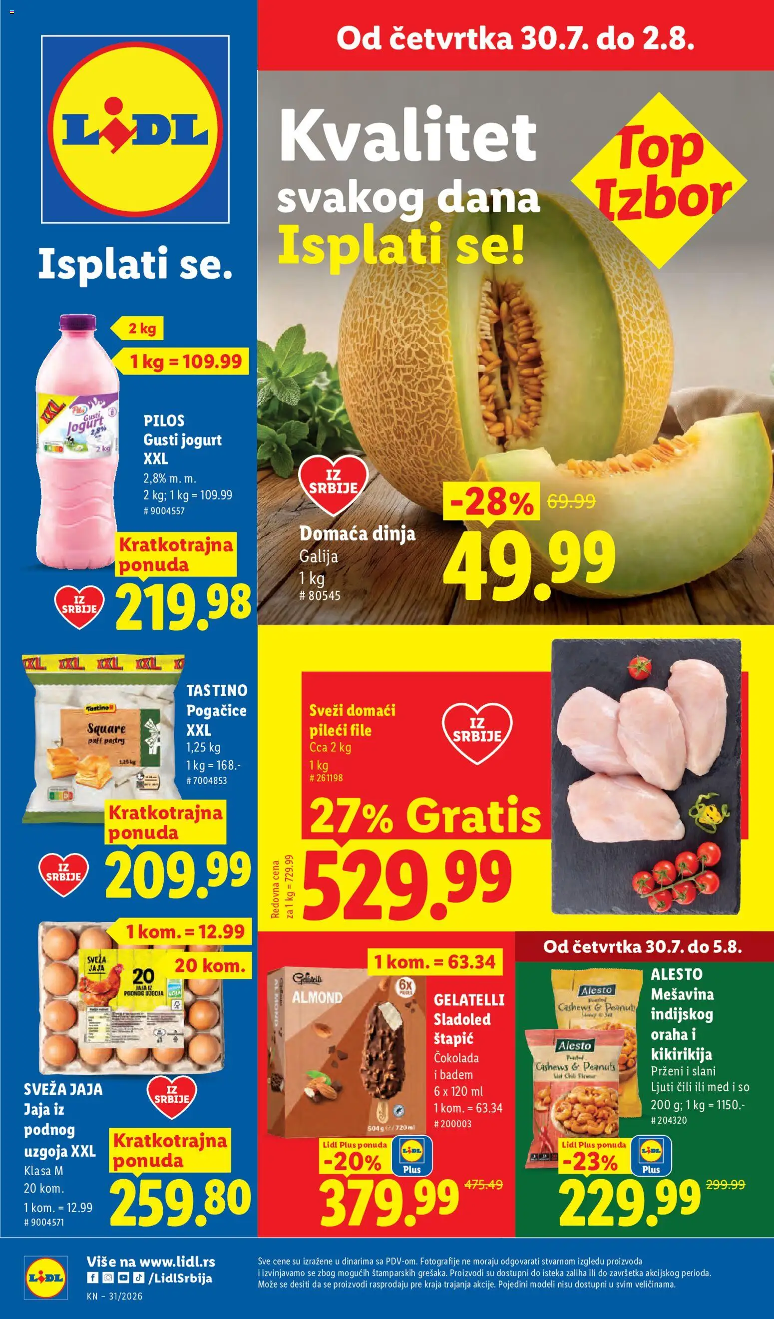 Pregled Lidl kataloga - važi od 30.07.2026