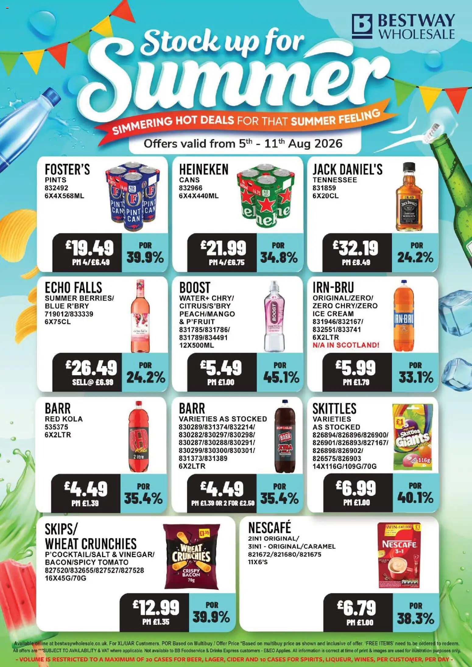 Preview of Bestway Bestway - Offers valid from 05/08/2026 - Water, Drinks, Cream, Whiskey, Tomato, Bacon, Heineken, Jack Daniel’s