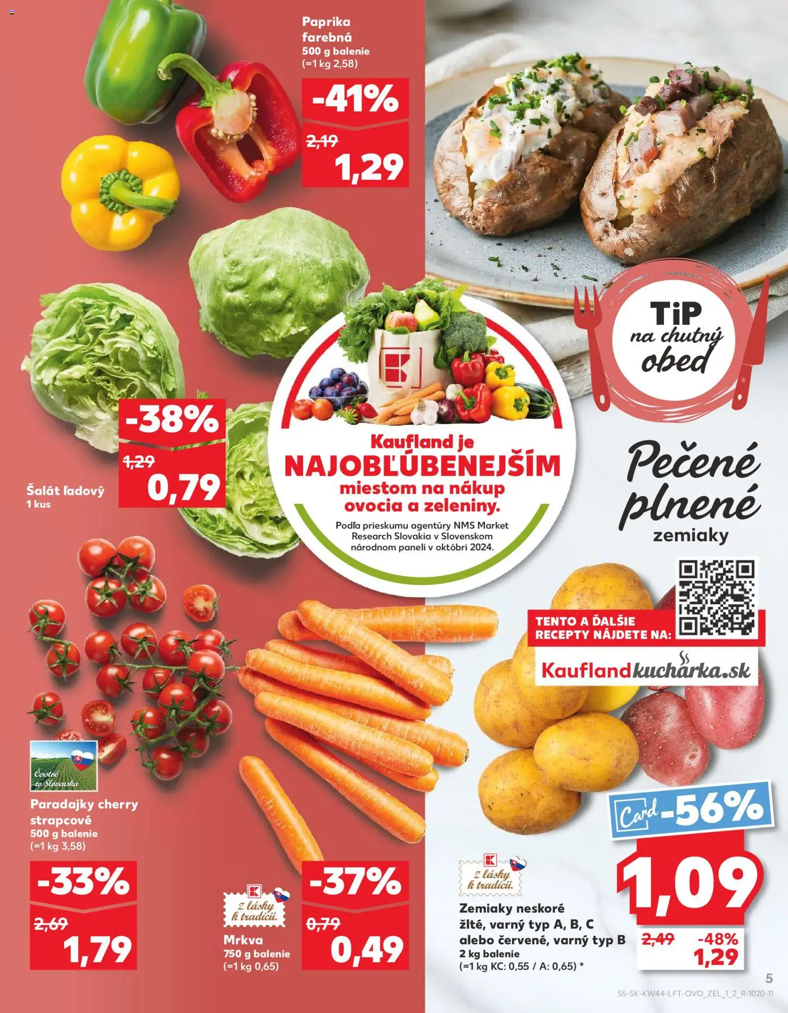 Náhľad Kaufland letáku platného od 30.10.2025 - Paprika, Šalát, Paradajky, Mrkva, Zemiaky