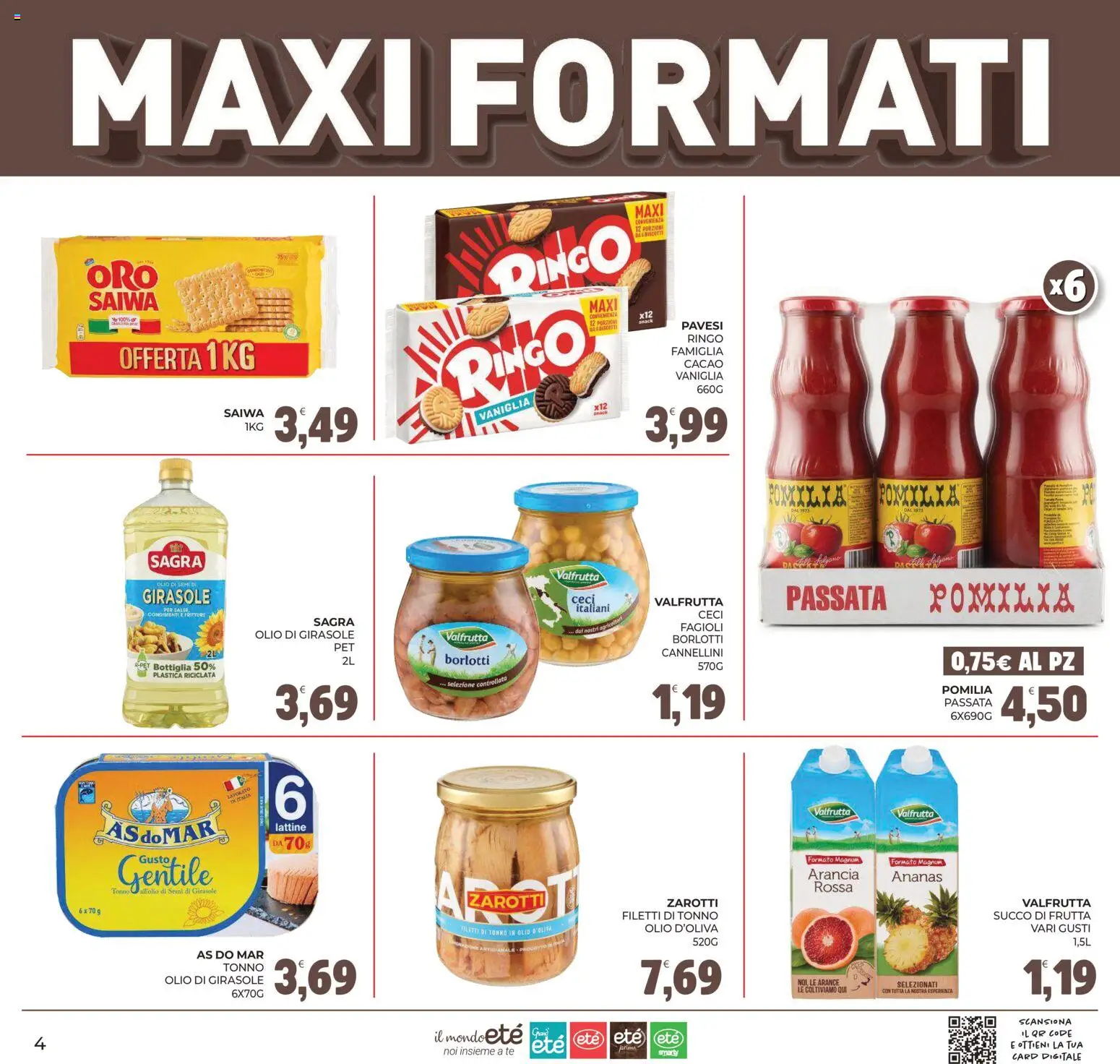 Anteprima dell'opuscolo Eté volantino Prime dal negozio Eté valido da 23/10/2026 - Tonno, Ceci, Cacao, Vaniglia, Bottiglia, Tè, Succo, Olio d'oliva