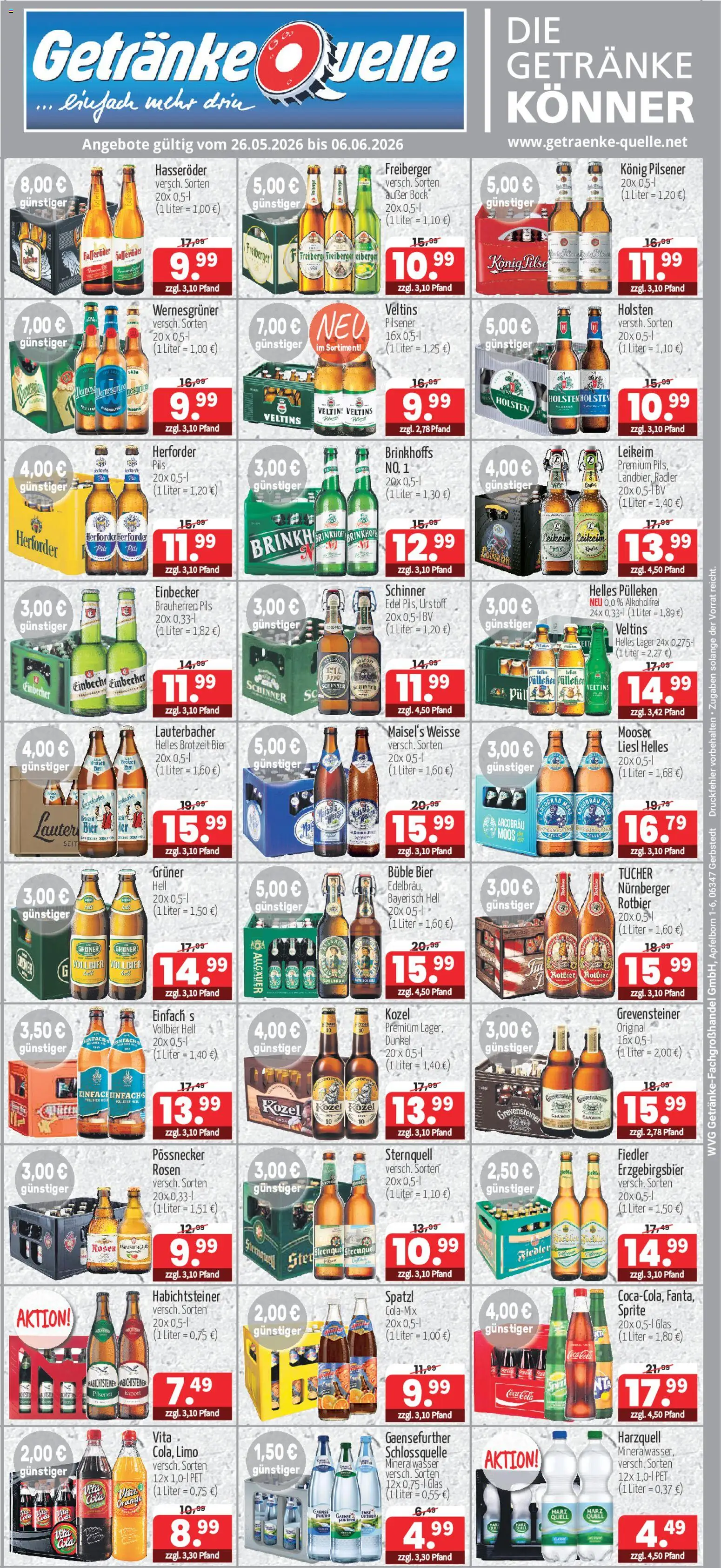 Vorschau von dem Prospekt des Geschäftes Getränke Quelle, gültig ab dem 26.05.2026