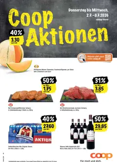 Vorschau des Merkblatts Coop aktionen vom Shop Coop gültig von 02.07.2026 bis 08.07.2026