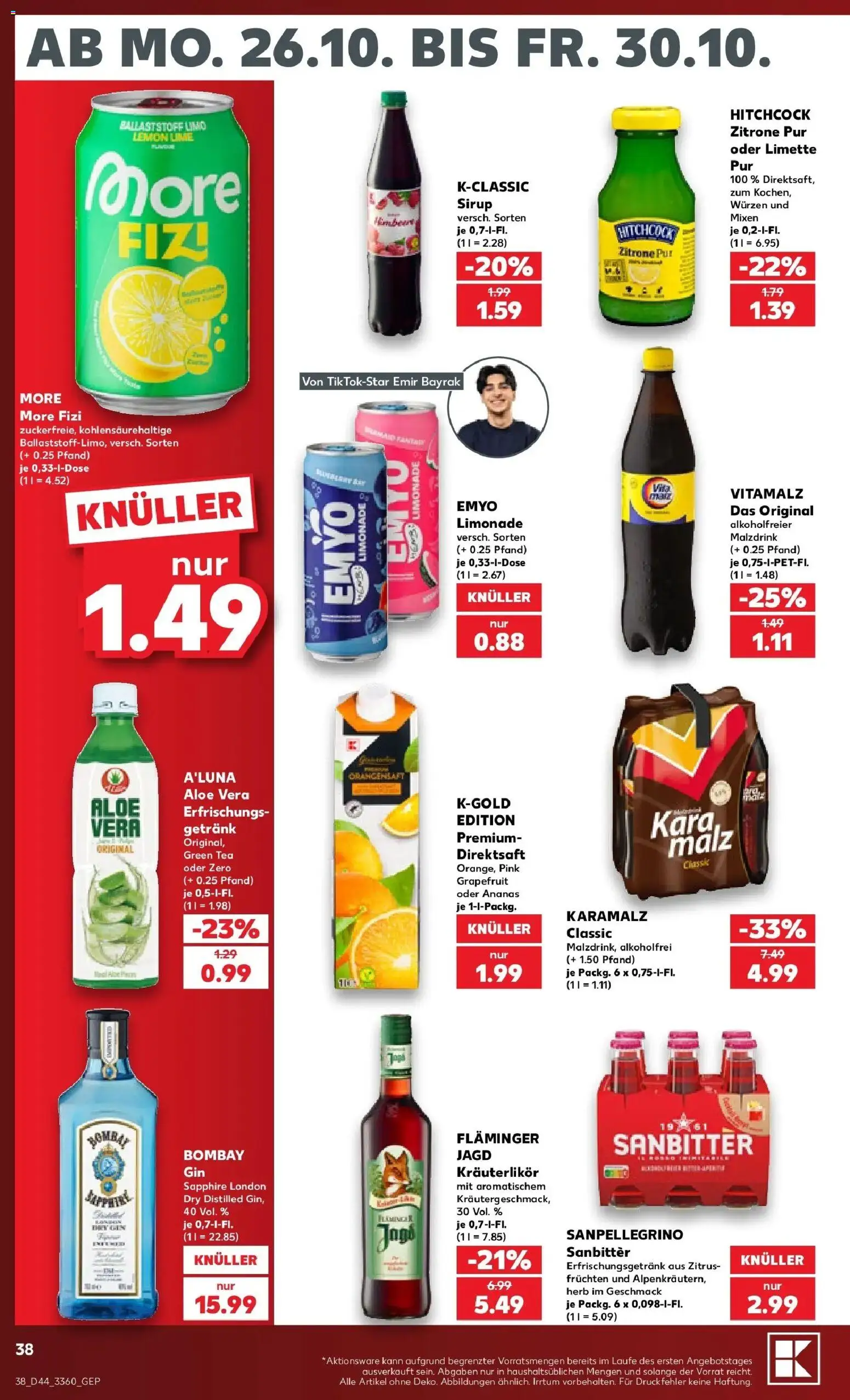 Vorschau von dem Prospekt des Geschäftes Kaufland, gültig ab dem 26.10.2026 - Ananas, Grapefruit, Zitrone, Orangensaft, Limette, Limonade, Sirup