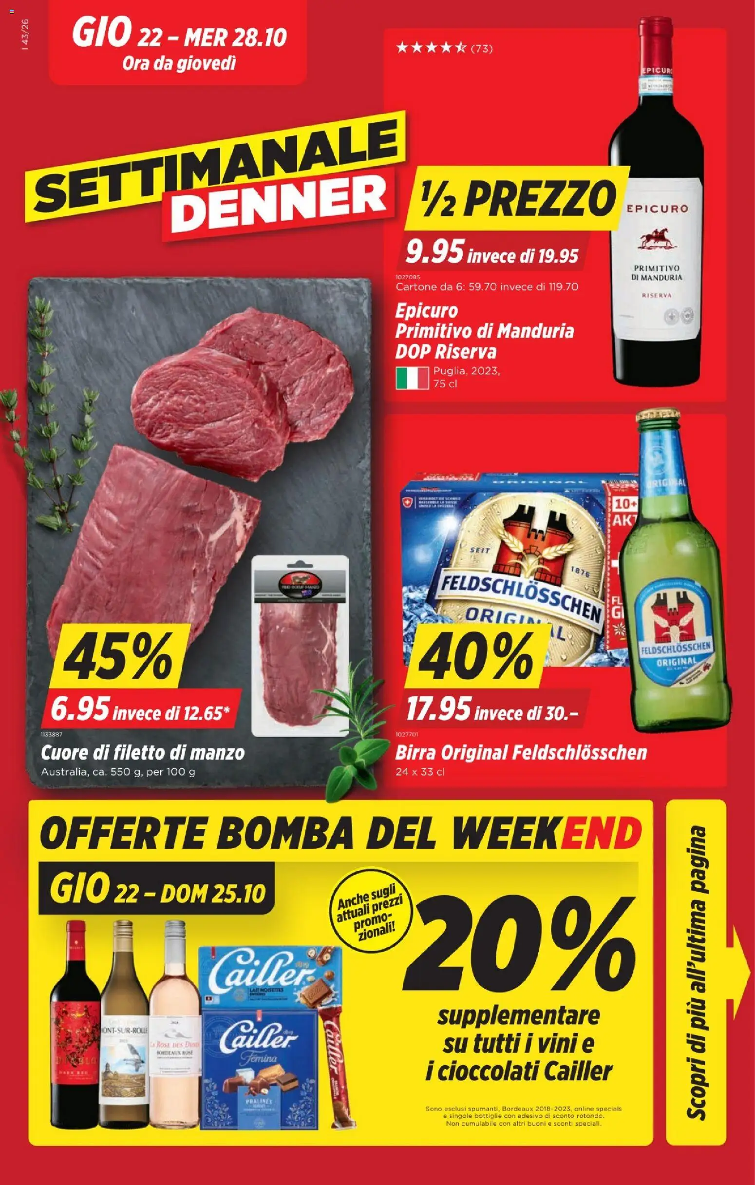 Vorschau des Merkblatts Denner aktionen IT vom Shop Denner gültig von 22.10.2026 bis 28.10.2026