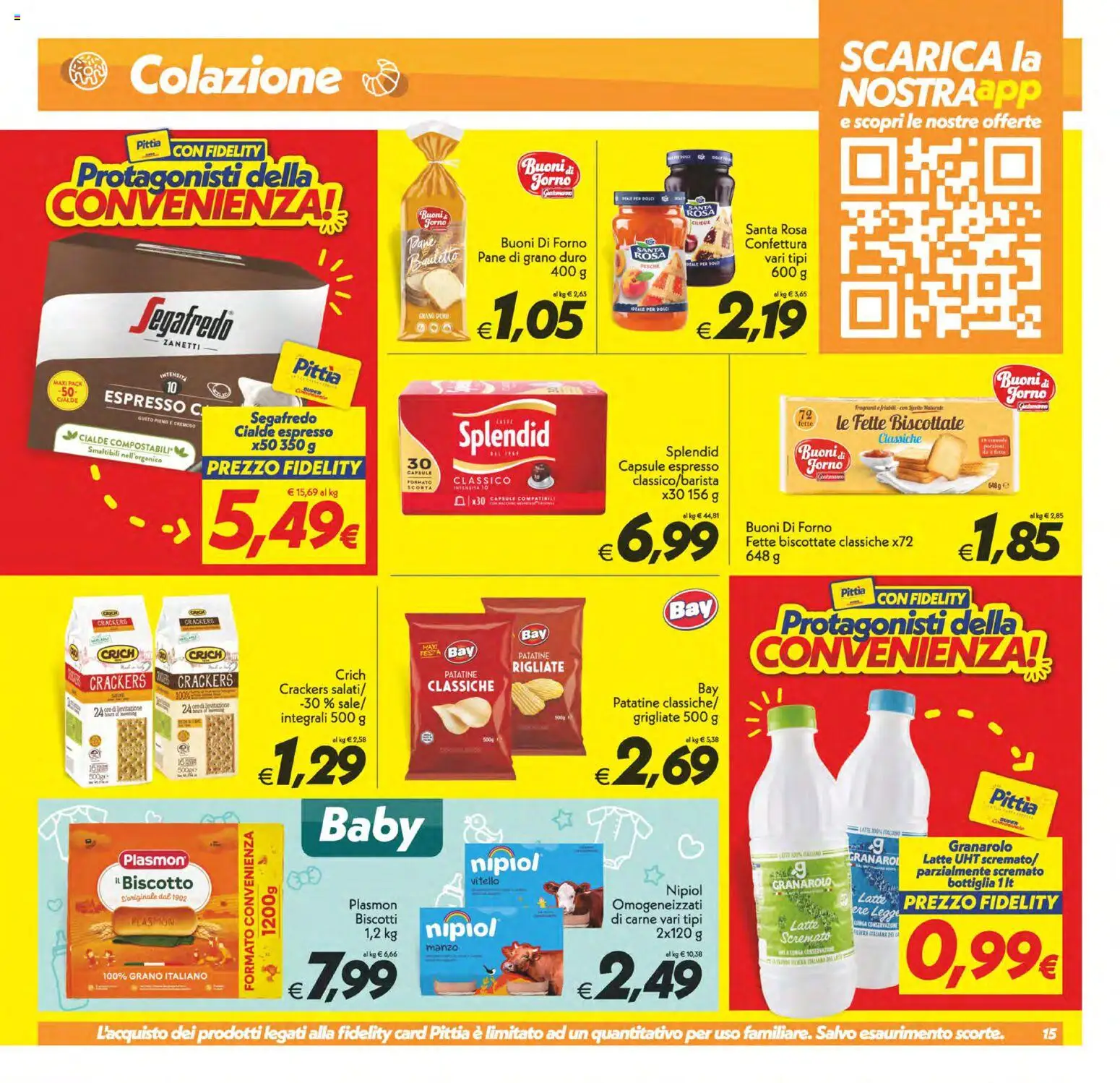 Anteprima dell'opuscolo SuperConveniente volantino Gela, Vittoria dal negozio SuperConveniente valido da 23/10/2026 - Biscotti, Latte, Carne, Crackers, Vitello, Cialde, Pesche, Segafredo