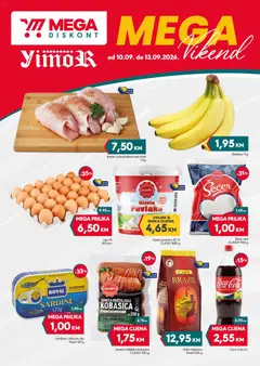 Pregled letka Mega Diskont vikend akcija trgovine Mega Diskont vrijedi od 10.09.2026