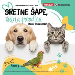 Pregled letka Mercator Sretne šapice trgovine Mercator vrijedi od 01.07.2026