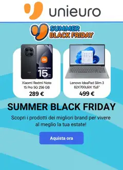 Anteprima del volantino Volantino Unieuro - Summer Black Friday valido a partire dal 11.06.2026