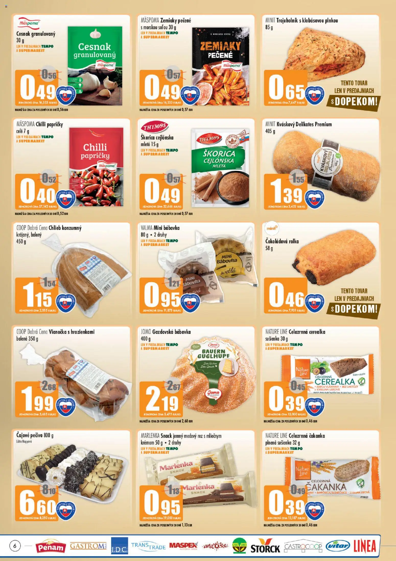 Náhľad COOP Jednota letáku platného od 15.10.2026 - Marlenka, Chlieb, Soľ, Cesnak, Zemiaky, Chilli, Vianočka, Pečivo