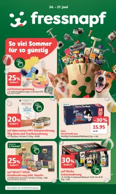 Vorschau des Merkblatts Fressnapf aktionen vom Shop Fressnapf gültig von 24.06.2026 bis 27.06.2026