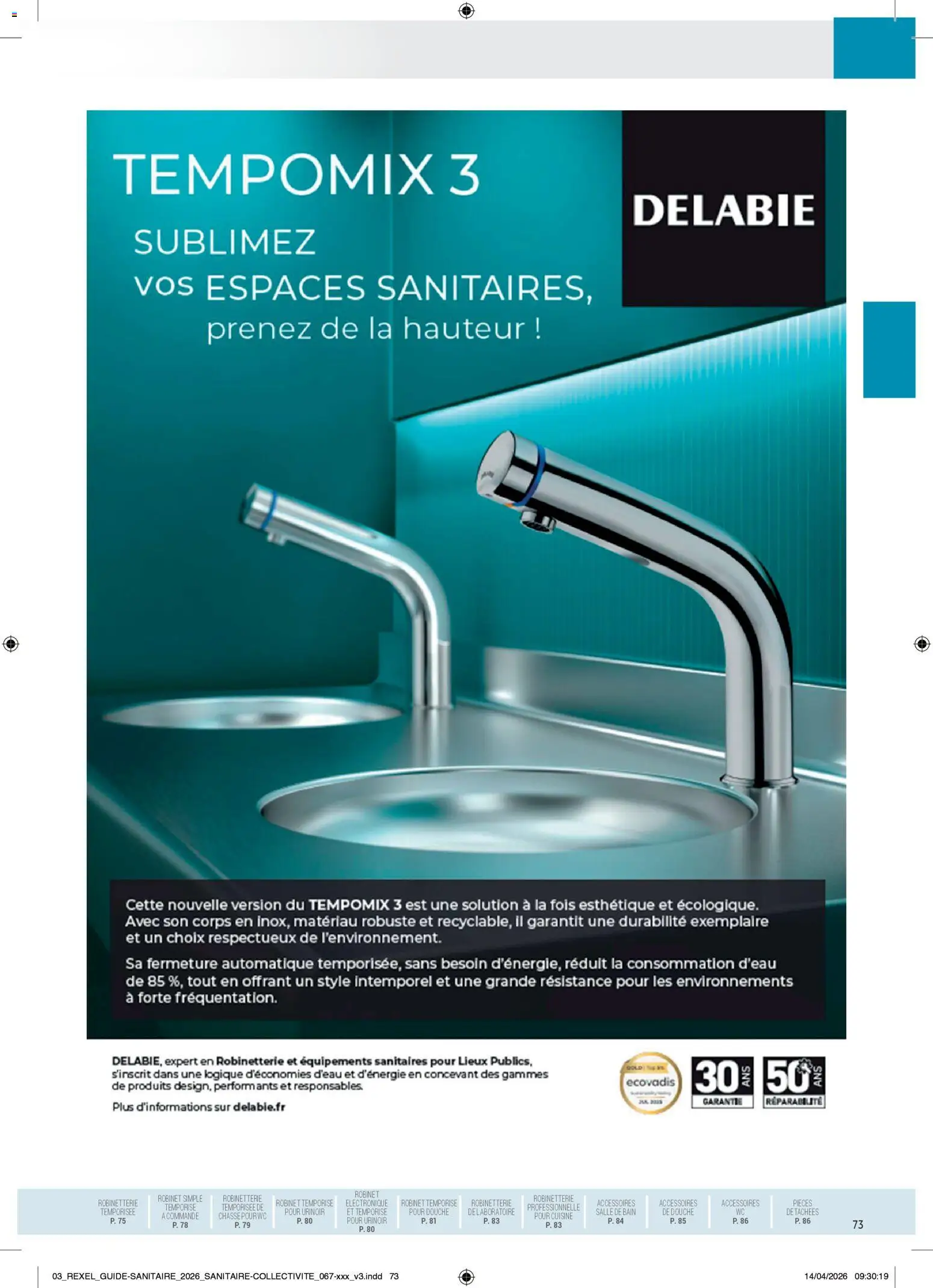 Prévisualisation de Rexel - Brochure Sanitaire du magasin Rexel formulaire valide 20/04/2026 - Douche, Robinet