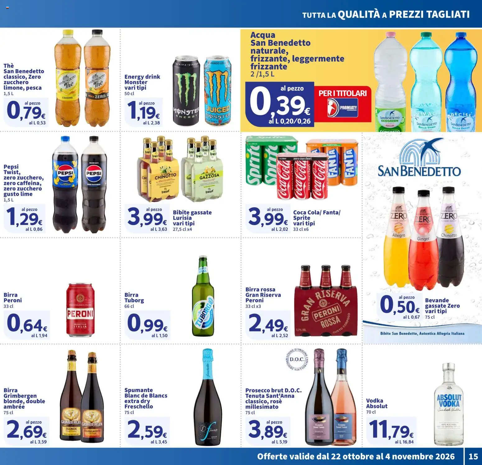 Anteprima dell'opuscolo SIGMA volantino dal negozio SIGMA valido da 22/10/2026 - Acqua, Zucchero, Coca Cola, Birra, Pesca, Fanta, Pepsi, Sprite
