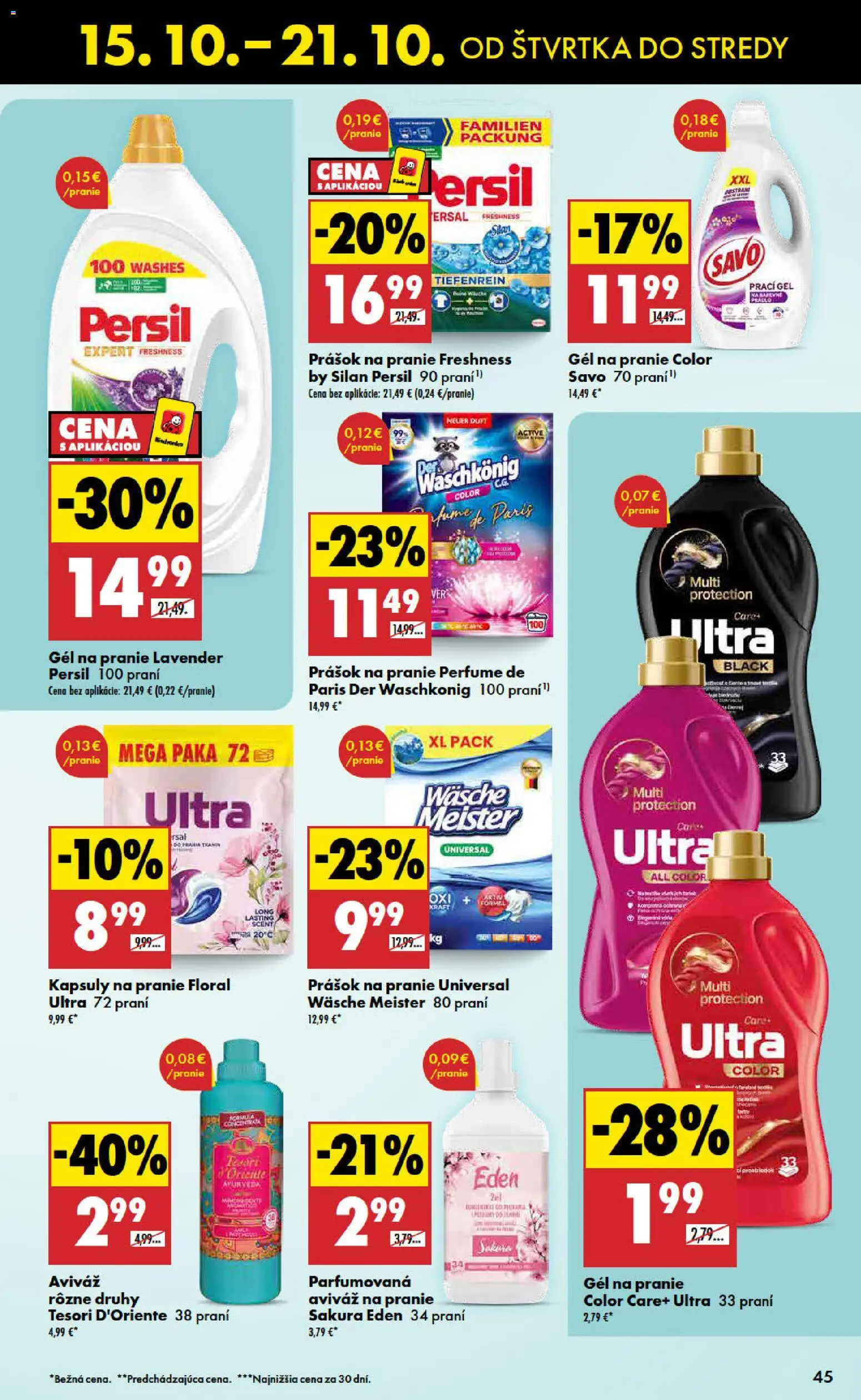 Náhľad Biedronka letáku platného od 15.10.2026 - Savo, Persil, Silan, Aviváž, Prášok na pranie, Prací gél, Gél na pranie